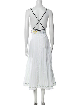 FANM MON Striped Midi Length Dress