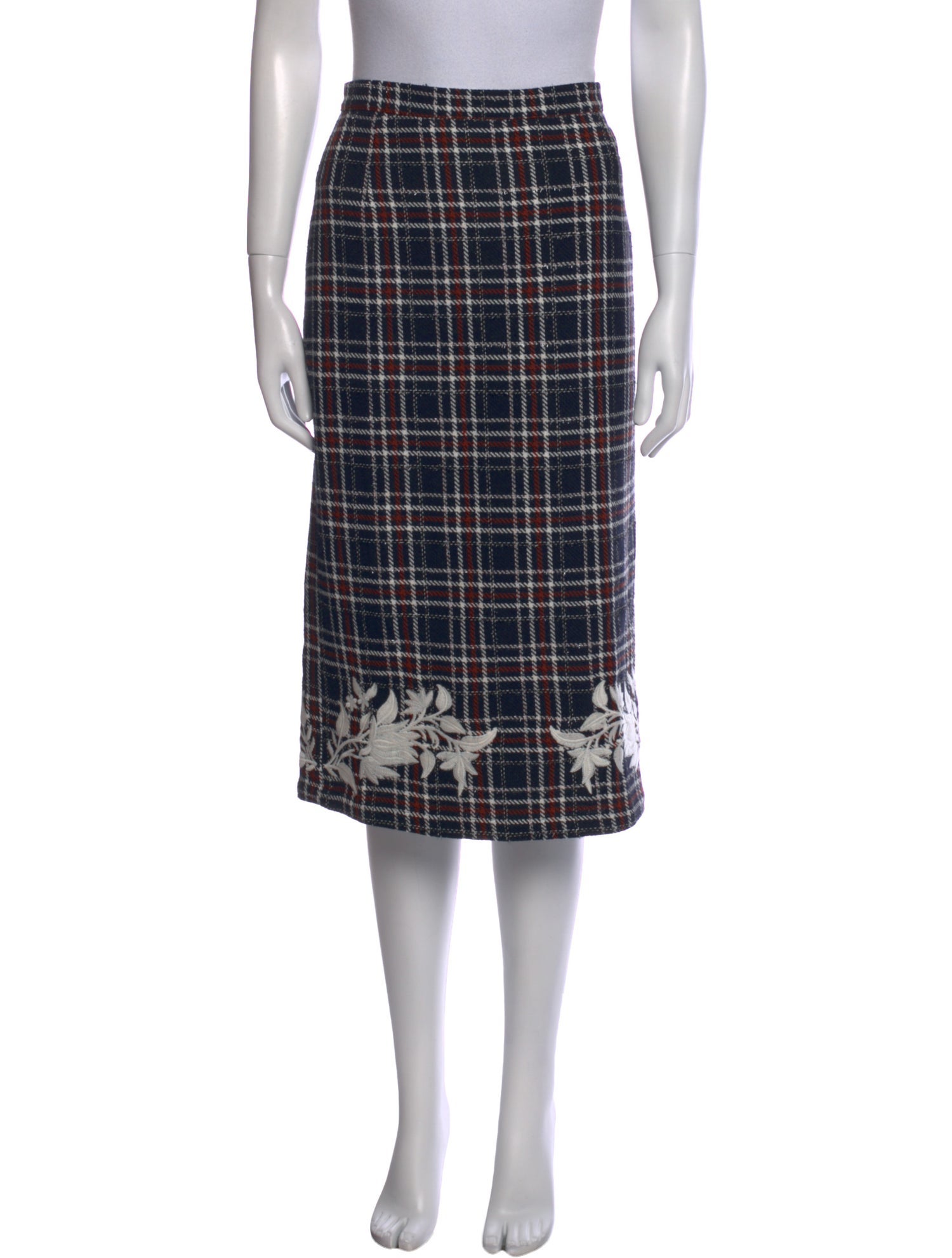 FANM MON Plaid Print Knee-Length Skirt w/ Tags