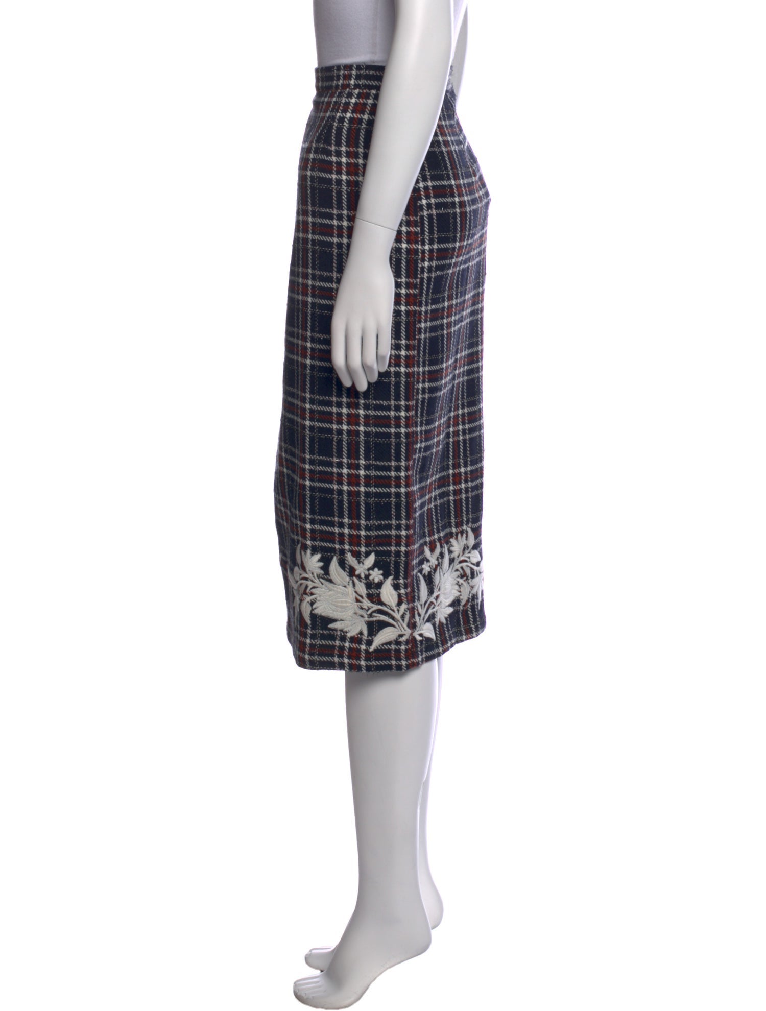 FANM MON Plaid Print Knee-Length Skirt w/ Tags