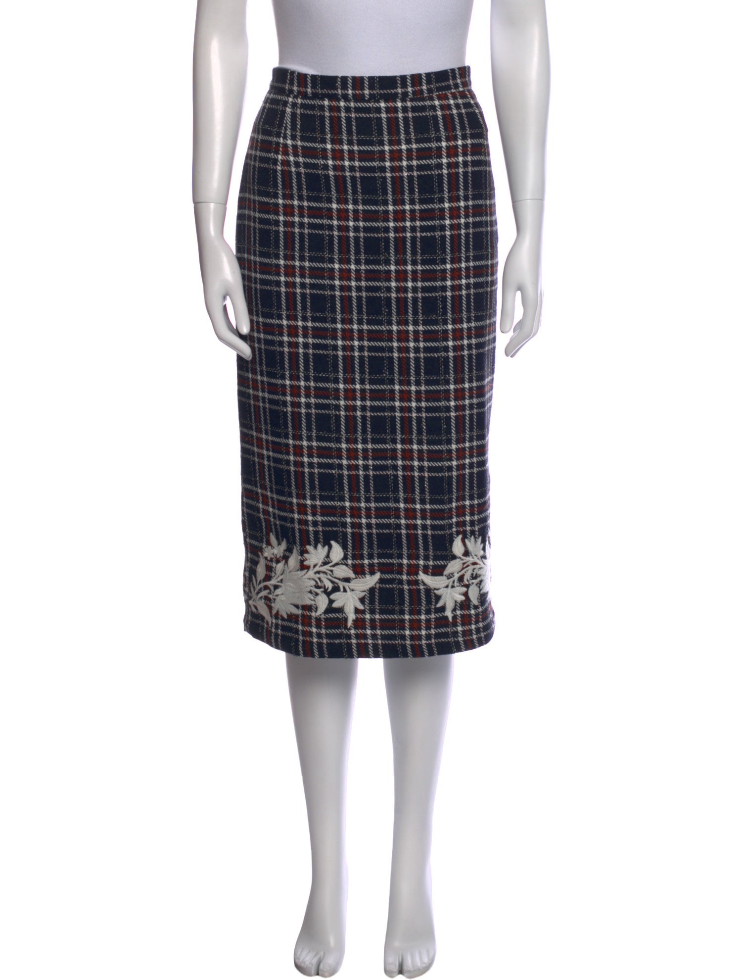 FANM MON Plaid Print Knee-Length Skirt w/ Tags