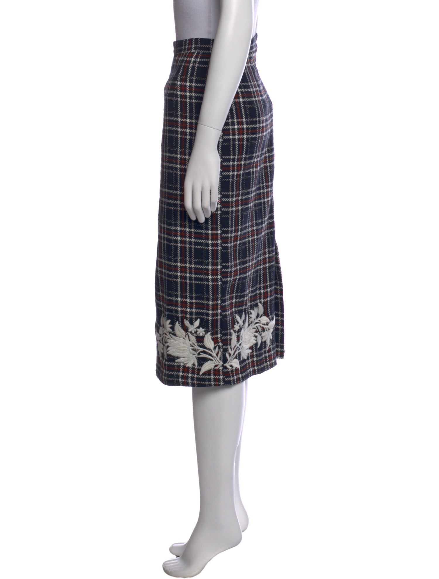 FANM MON Plaid Print Knee-Length Skirt w/ Tags