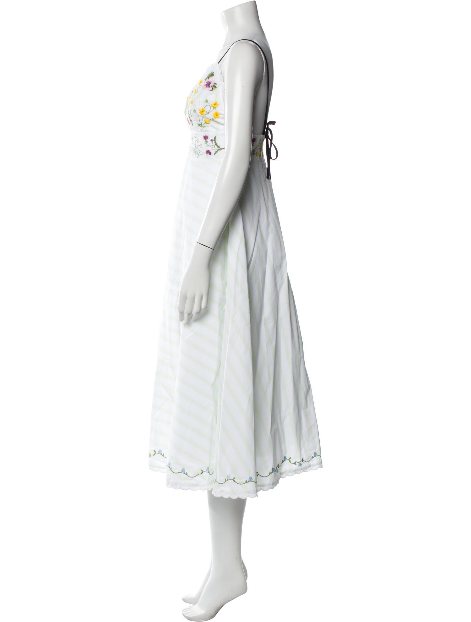 FANM MON Striped Midi Length Dress