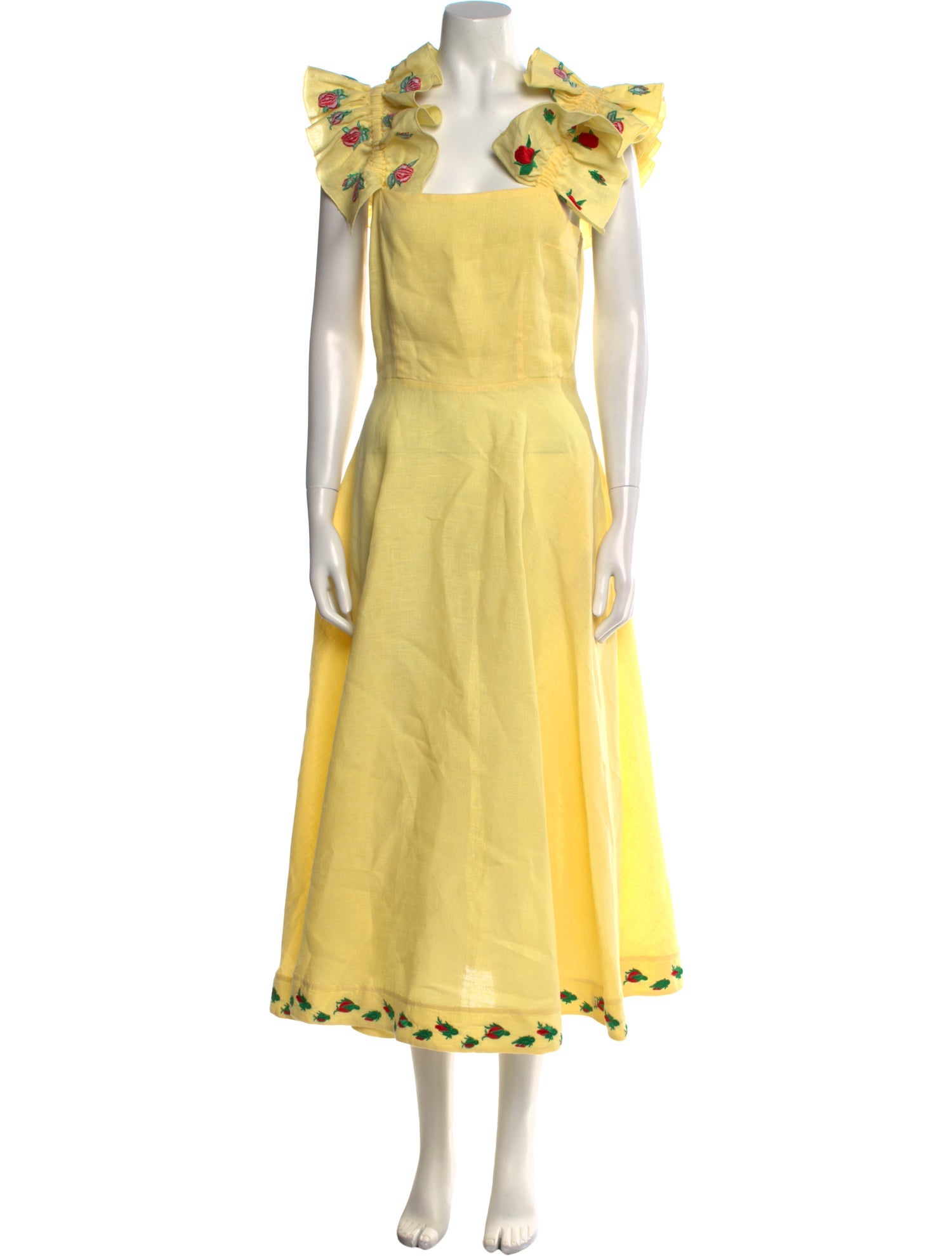 FANM MON Square Neckline Midi Length Dress