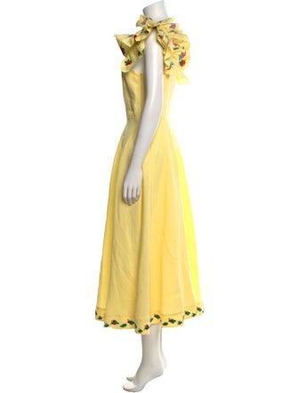 FANM MON Square Neckline Midi Length Dress