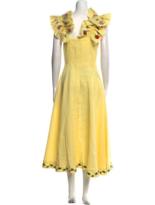 FANM MON Square Neckline Midi Length Dress