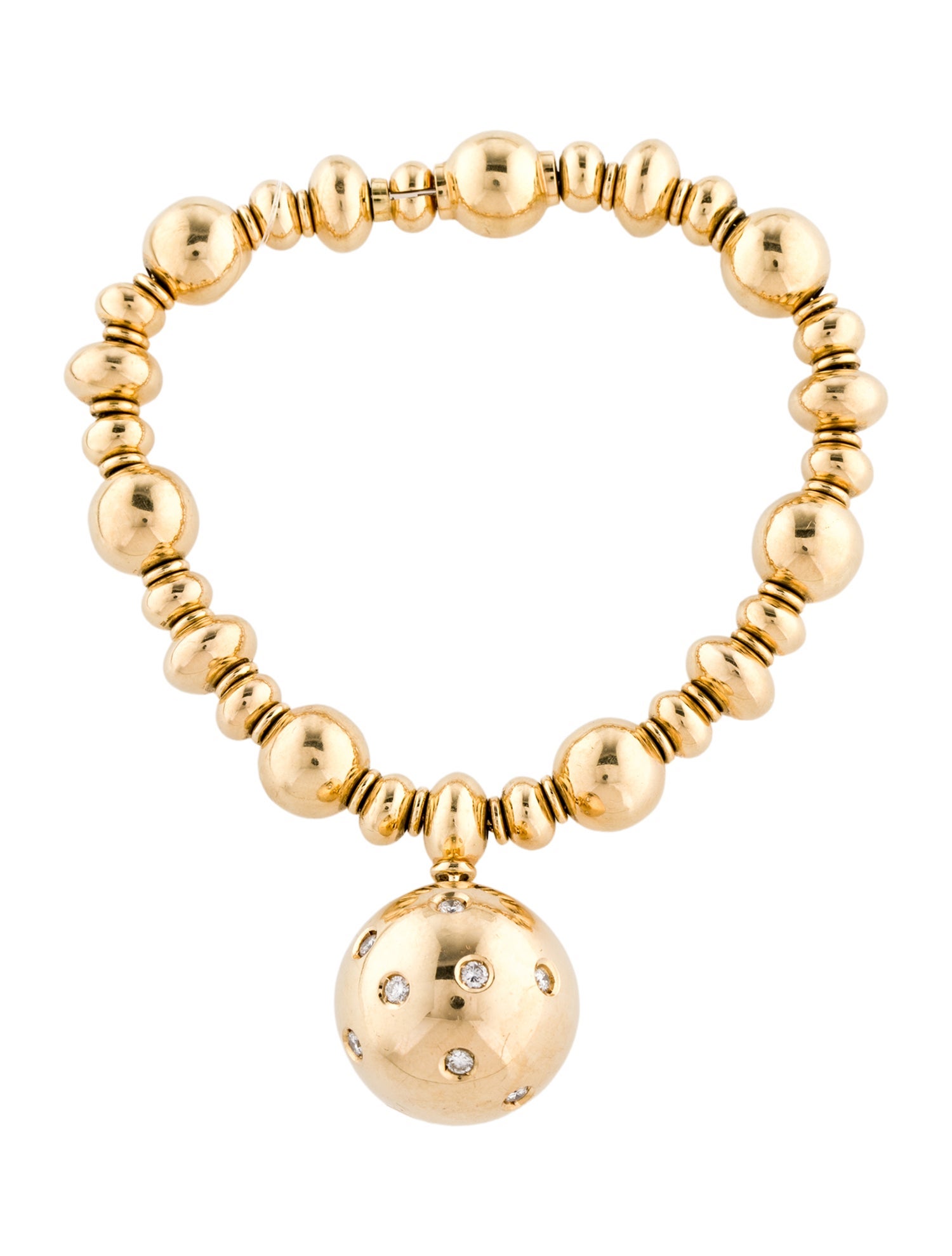 Faraone Gioielli 18K 1.00ctw Diamond Ball Charm Bracelet