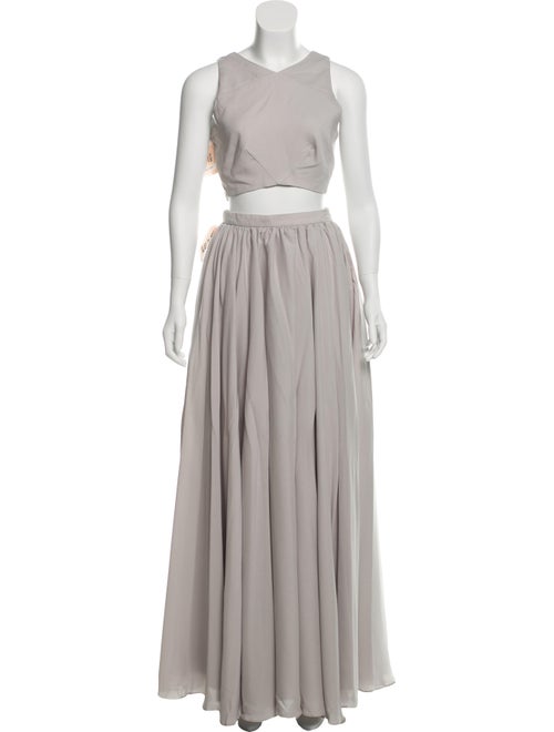 Fame & Partners Two-Piece Skirt Set Grey