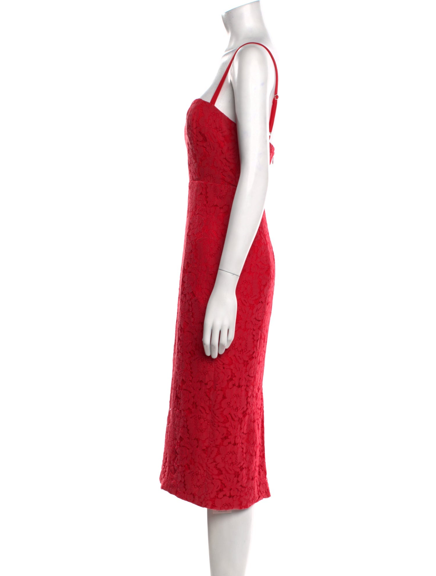 Fame & Partners Lace Pattern Midi Length Dress