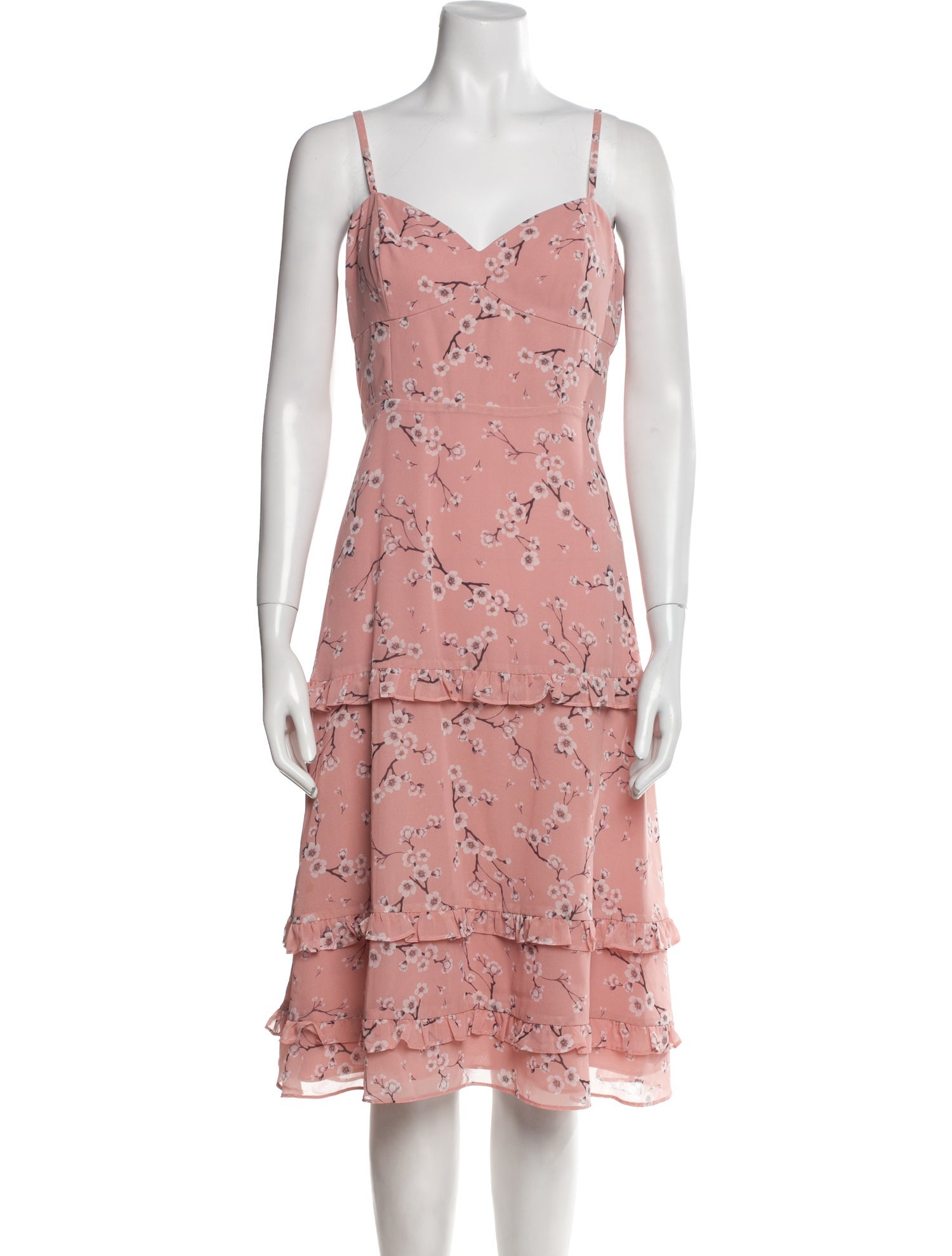 Fame & Partners Floral Print Midi Length Dress