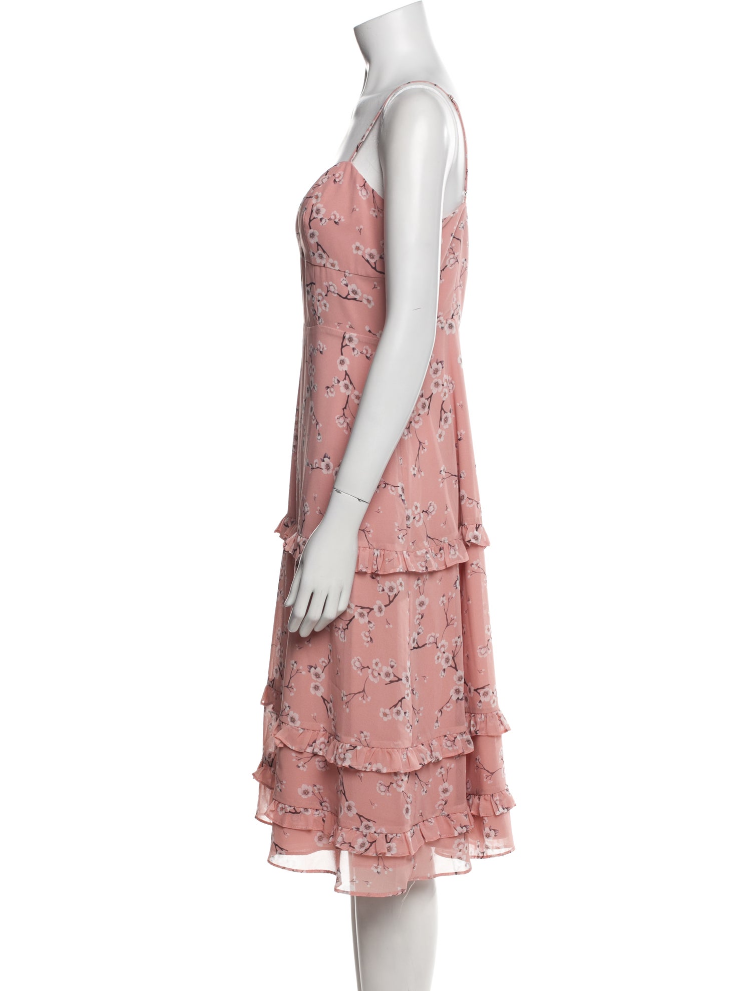 Fame & Partners Floral Print Midi Length Dress