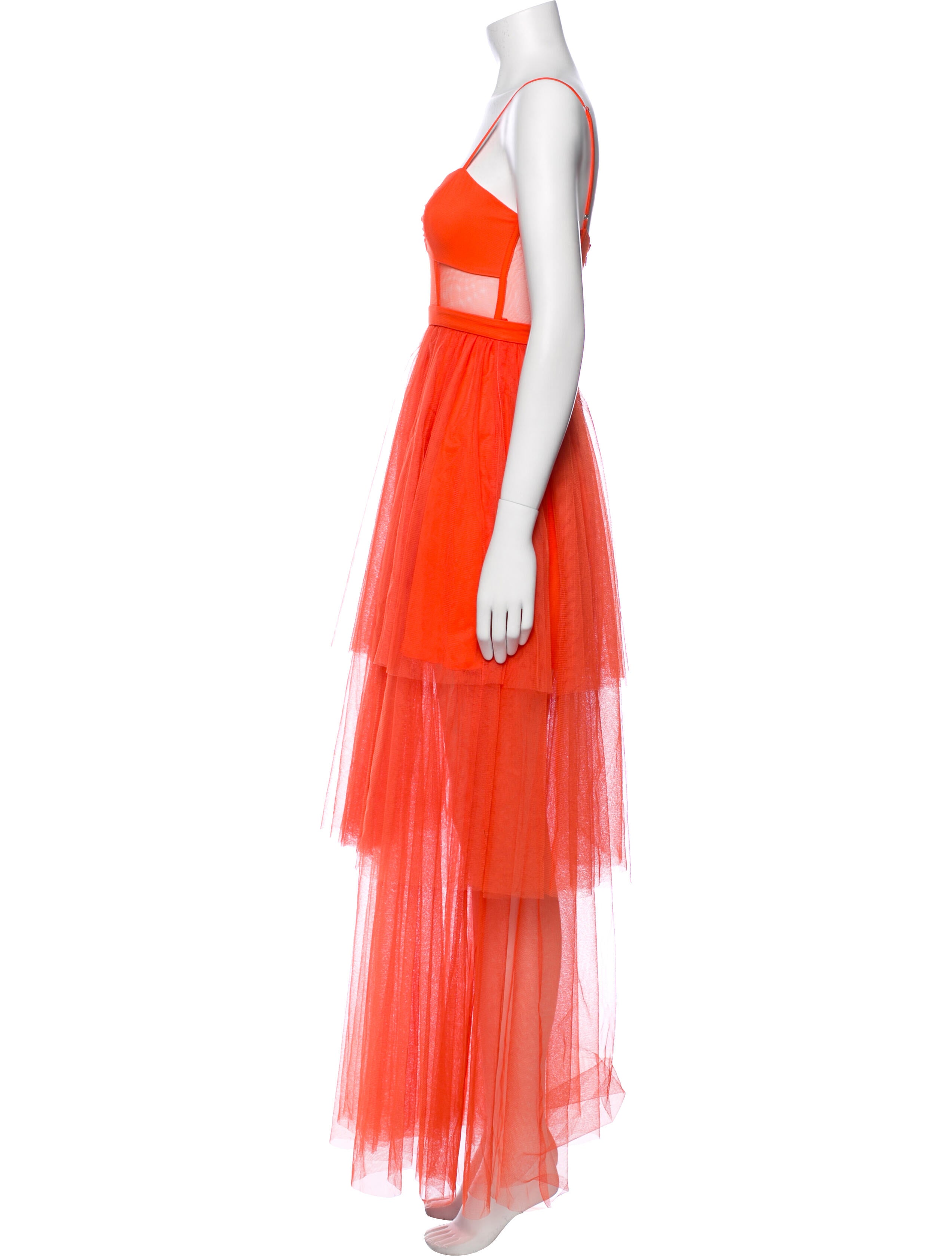 Fame & Partners Square Neckline Long Dress