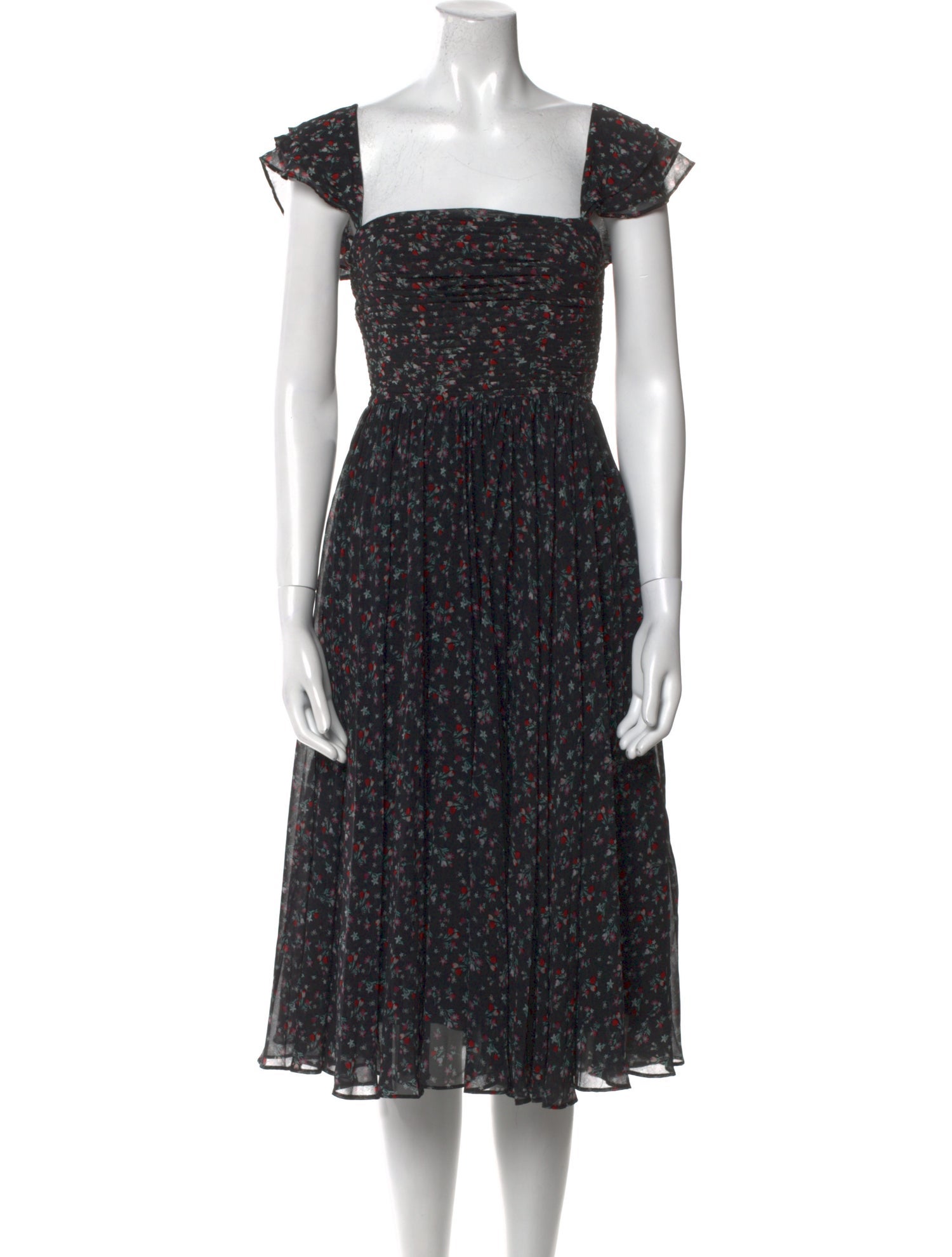 Fame & Partners Floral Print Midi Length Dress