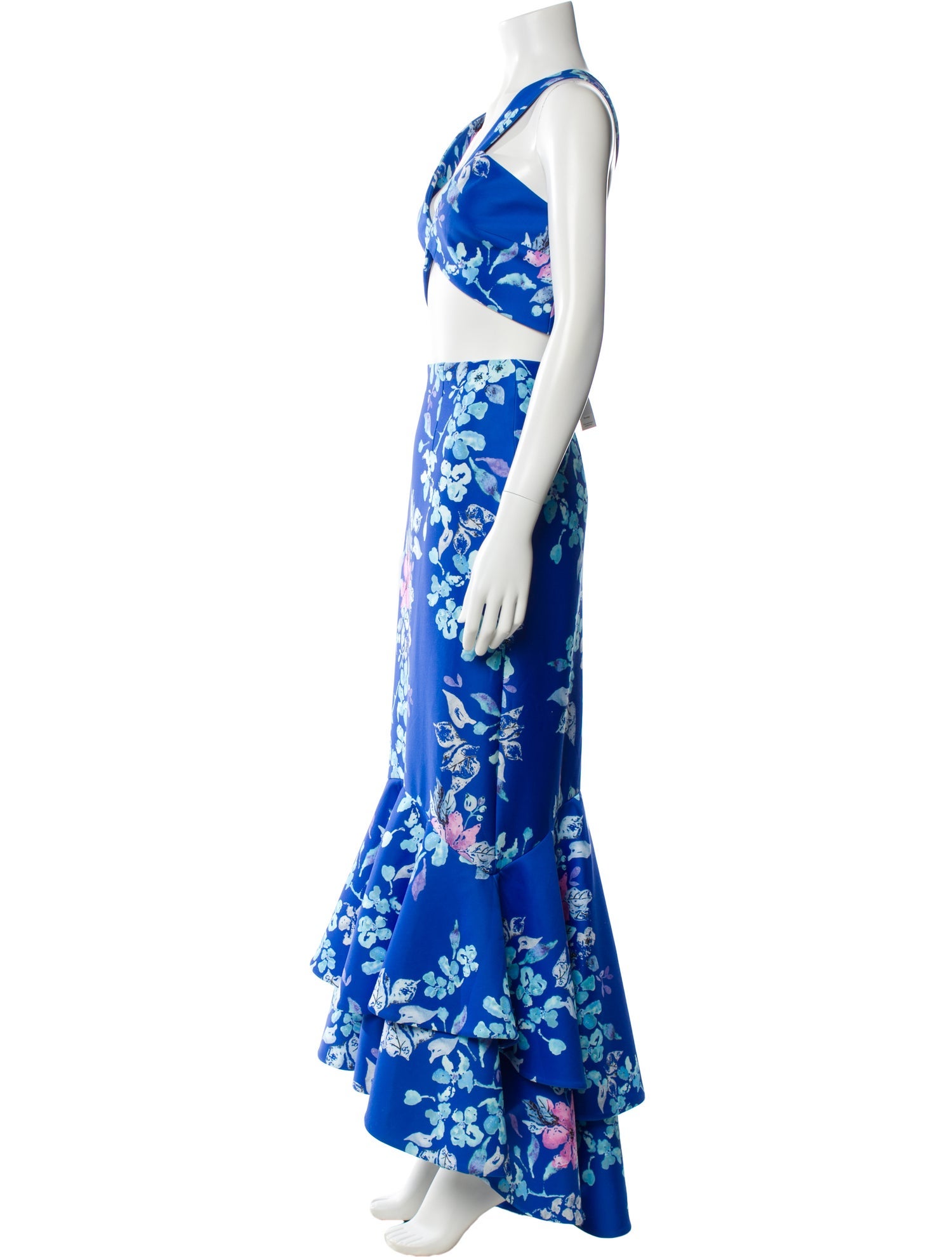 Fame & Partners Printed Ruffle Embellishment Skirt Set