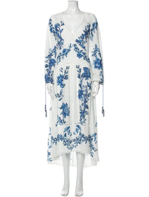 Farm Rio Printed Long Dress White
