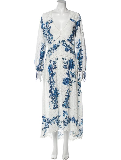 Farm Rio Printed Long Dress White