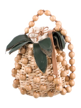 Farm Rio Raffia Accented Bucket Bag