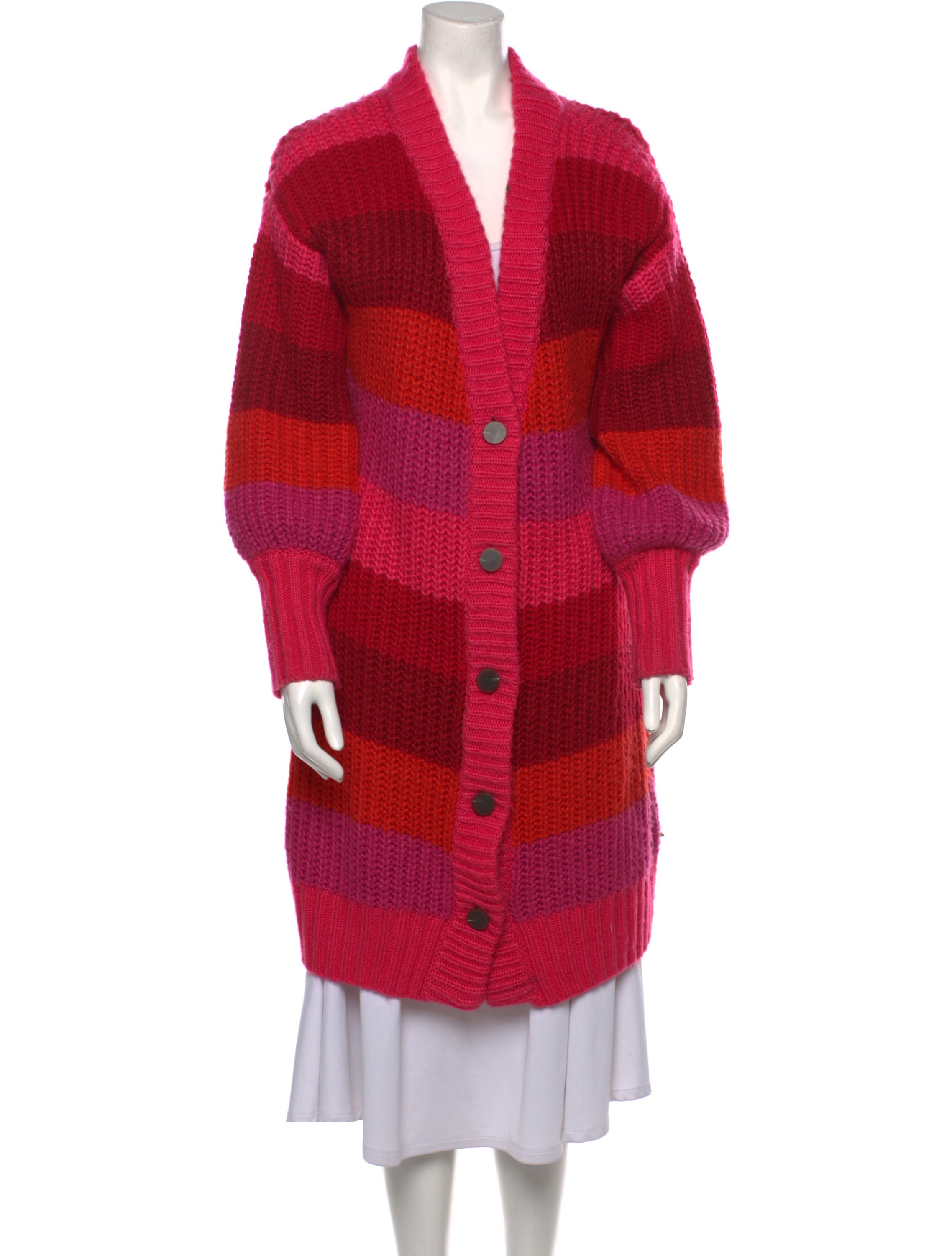 Point Zero Berry Striped V Neck Sweater main image 0