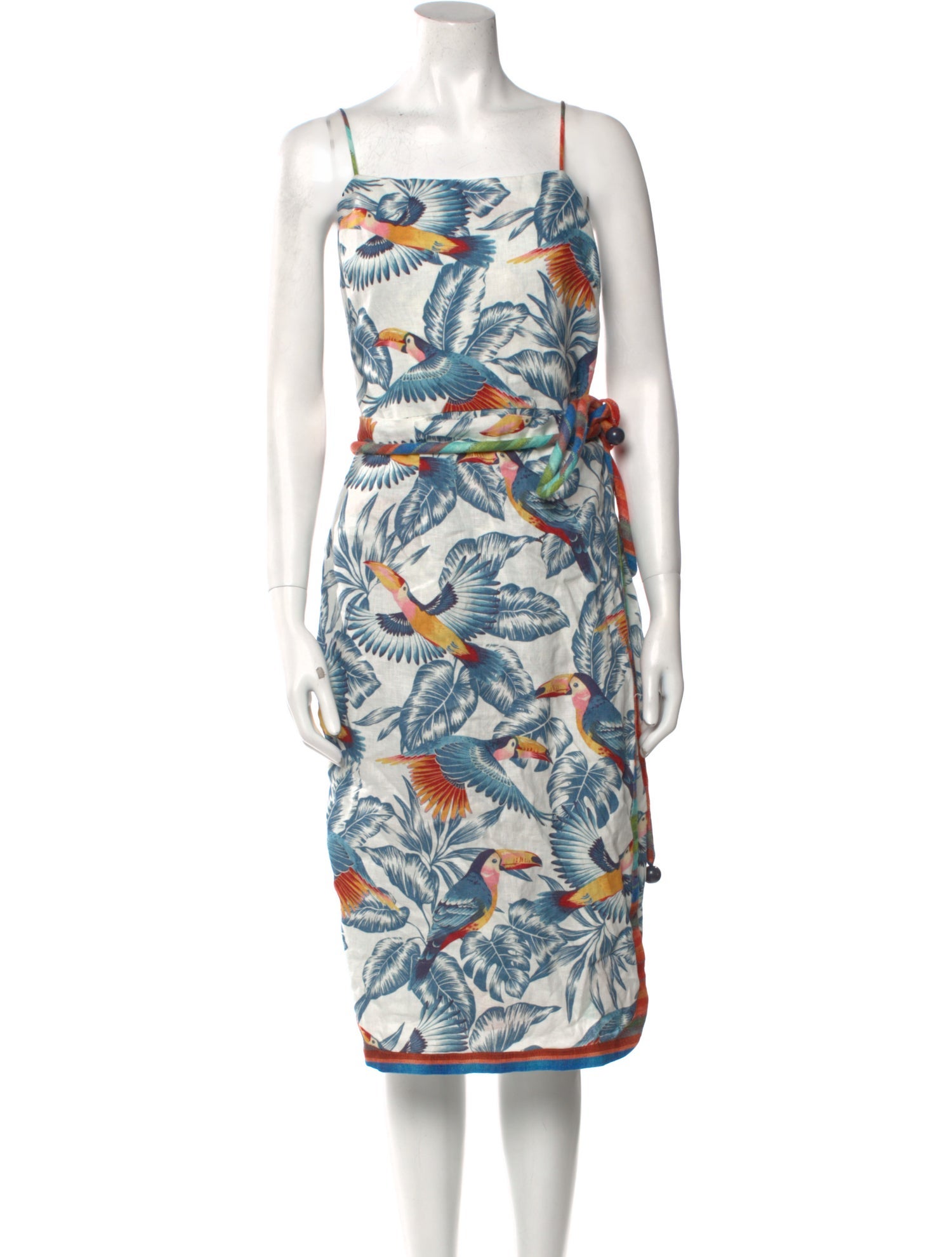 Farm Rio Printed Midi Length Dress - Blue Dresses, Clothing ...