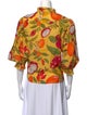 Farm Rio Floral Print Mock Neck Blouse