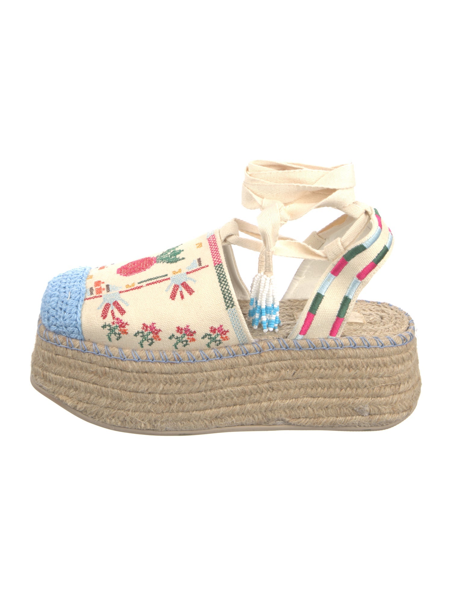 Farm Rio Canvas Printed Espadrilles Neutrals Flats, Shoes