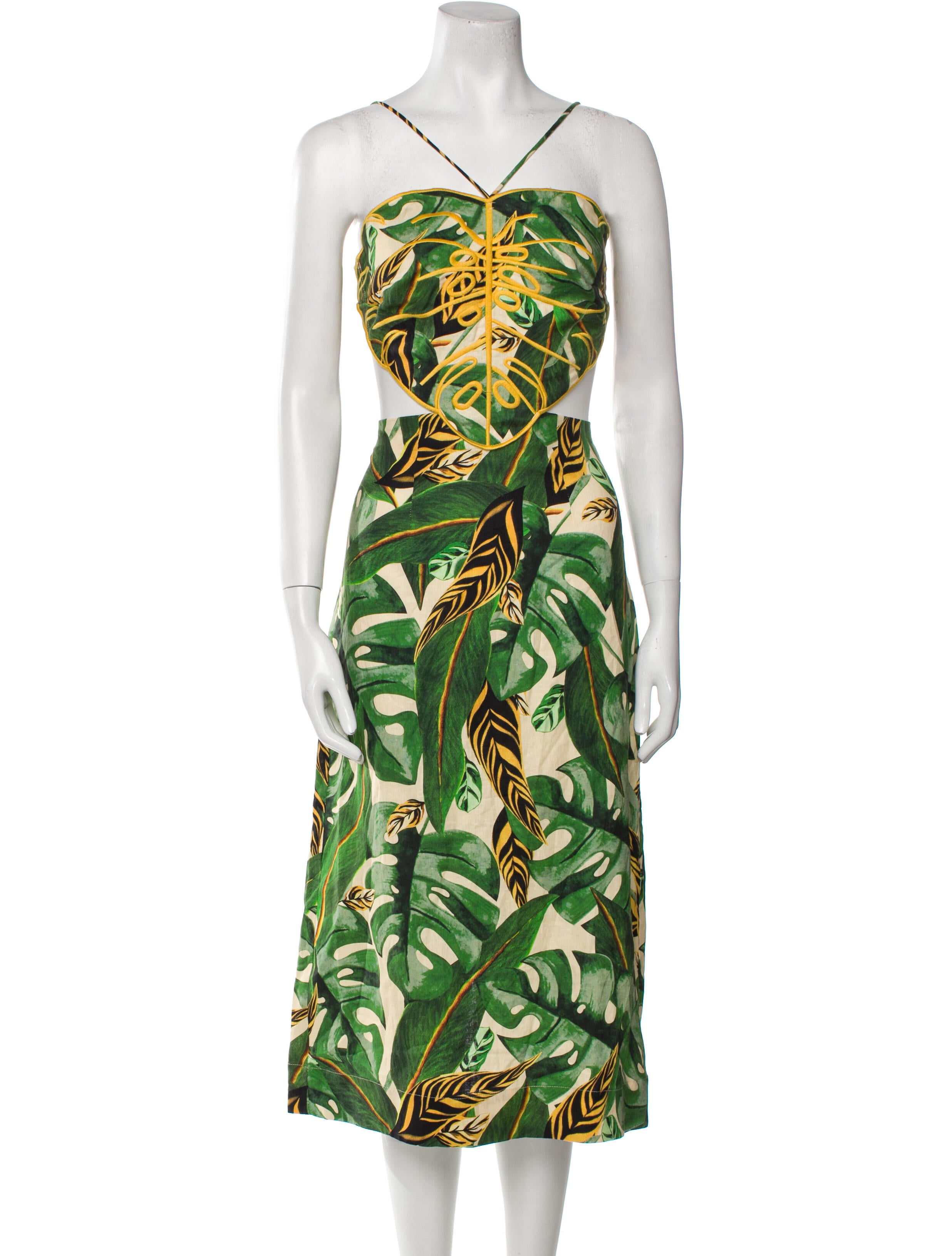 Farm Rio Printed Midi Length Dress w/ Tags Green Dresses, Clothing
