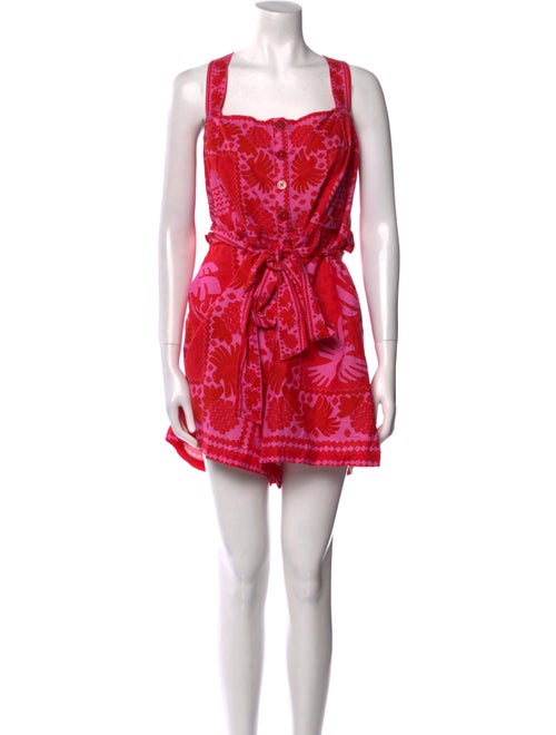 Farm Rio Printed Square Neckline Romper