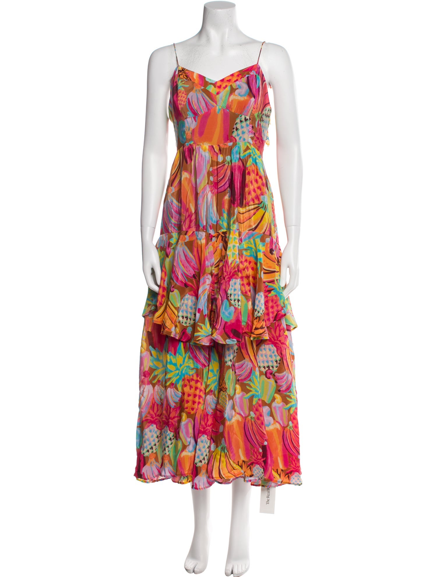 Farm Rio Floral Print Long Dress - Pink Dresses, Clothing - WFARM56596 ...