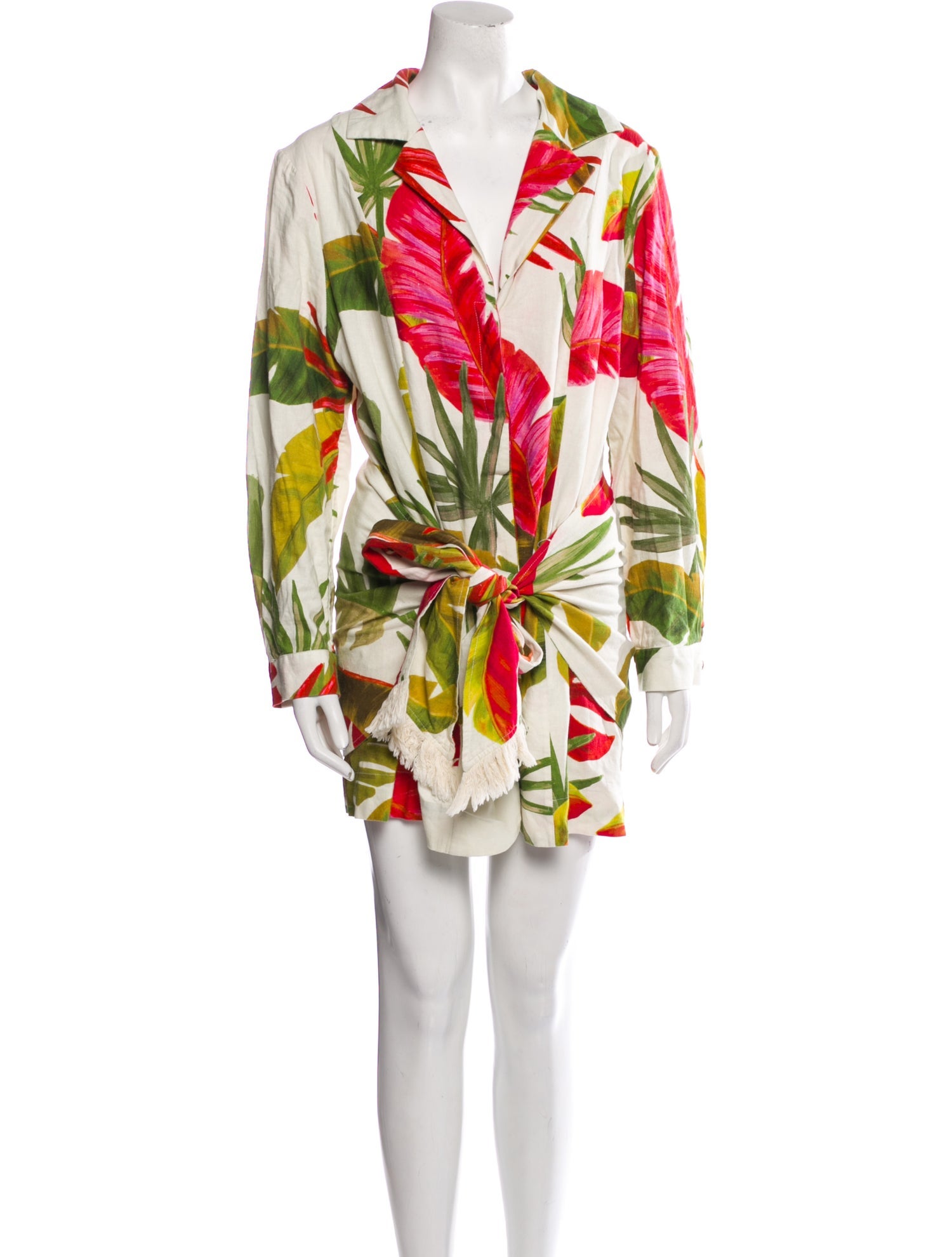 Farm Rio Floral Print Mini Dress - Neutrals Dresses, Clothing ...