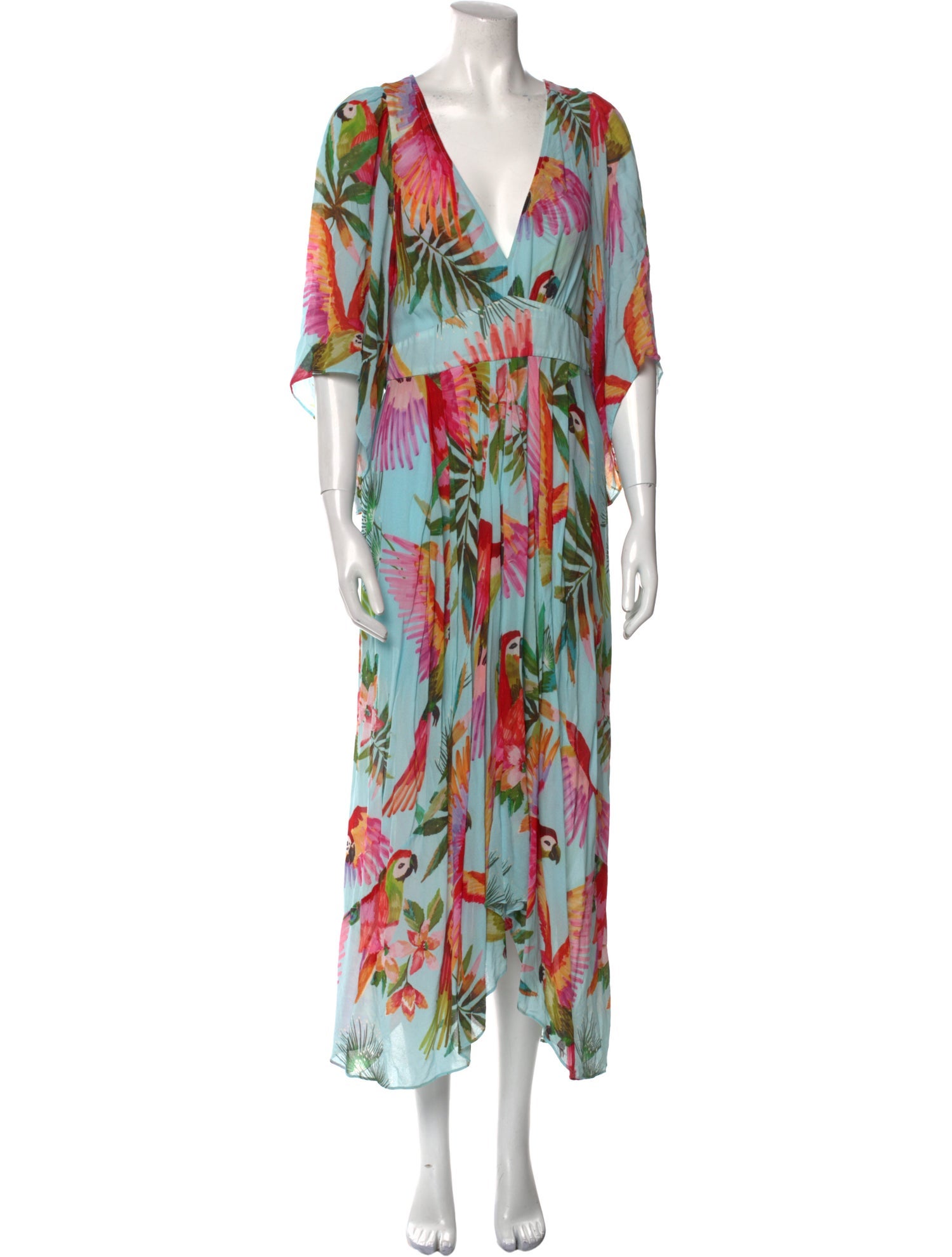 Farm Rio Floral Print Long Dress - Blue Dresses, Clothing - WFARM60815 |  The RealReal