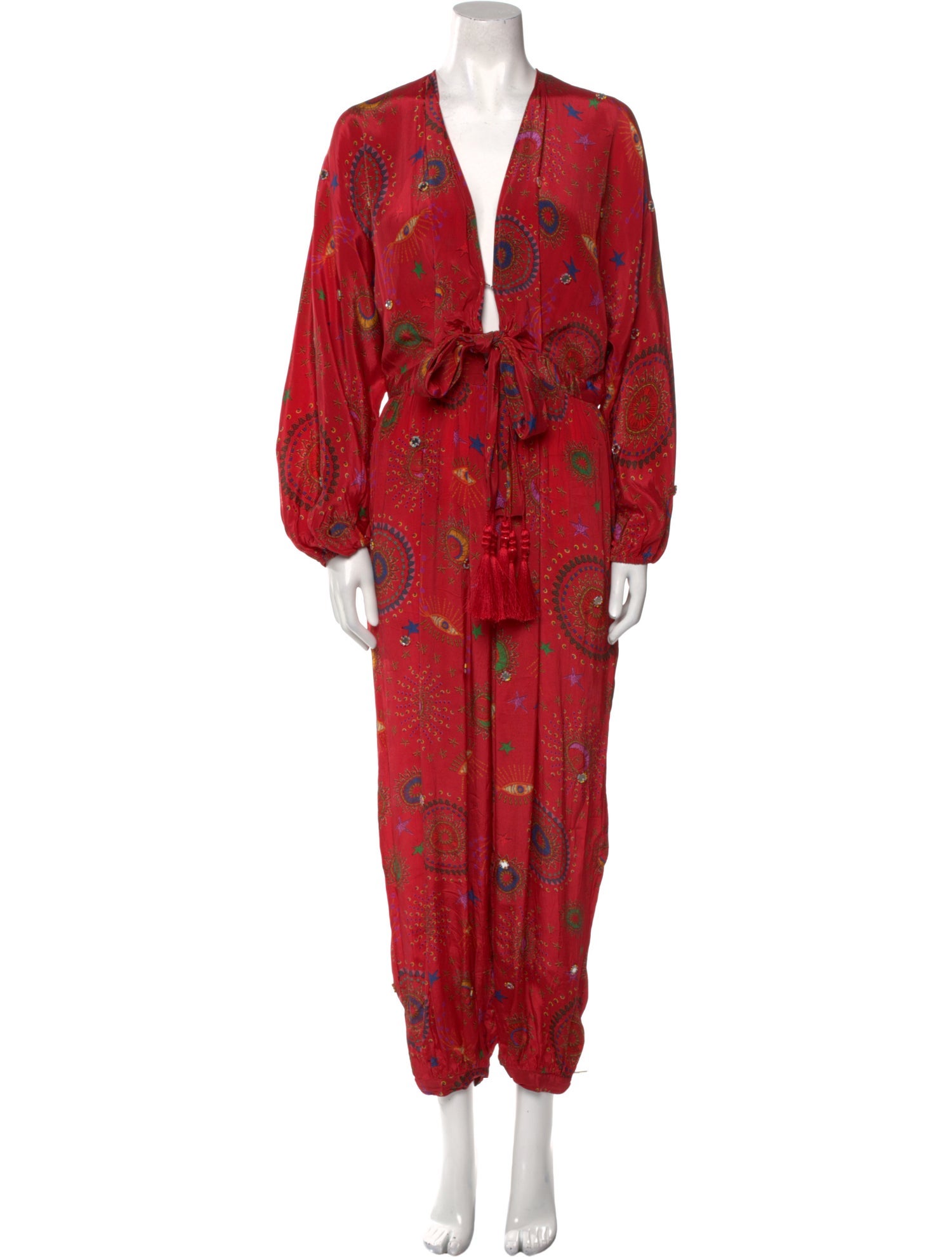 Farm Rio Plunge Neckline Jumpsuit