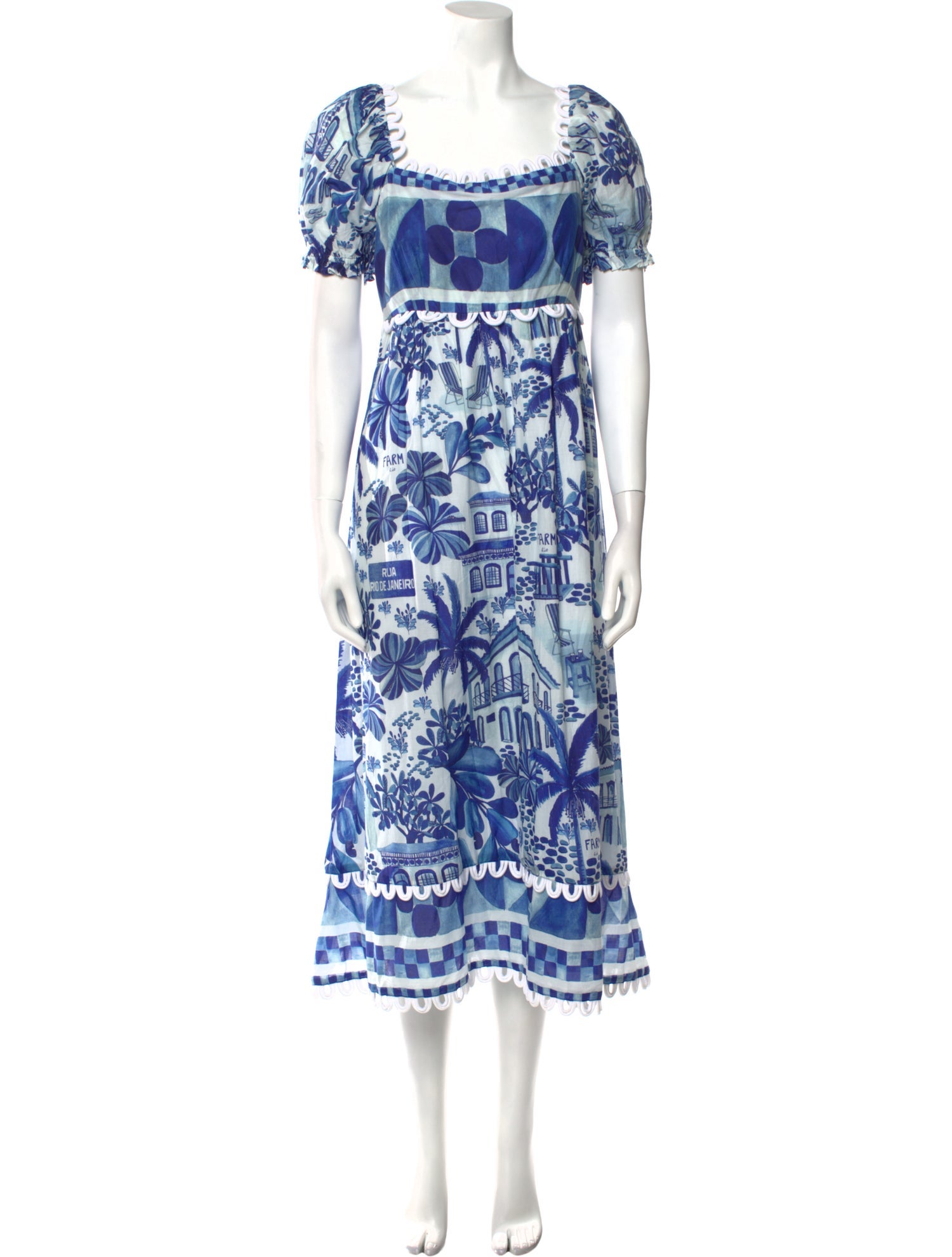 Farm Rio Floral Print Long Dress w/ Tags