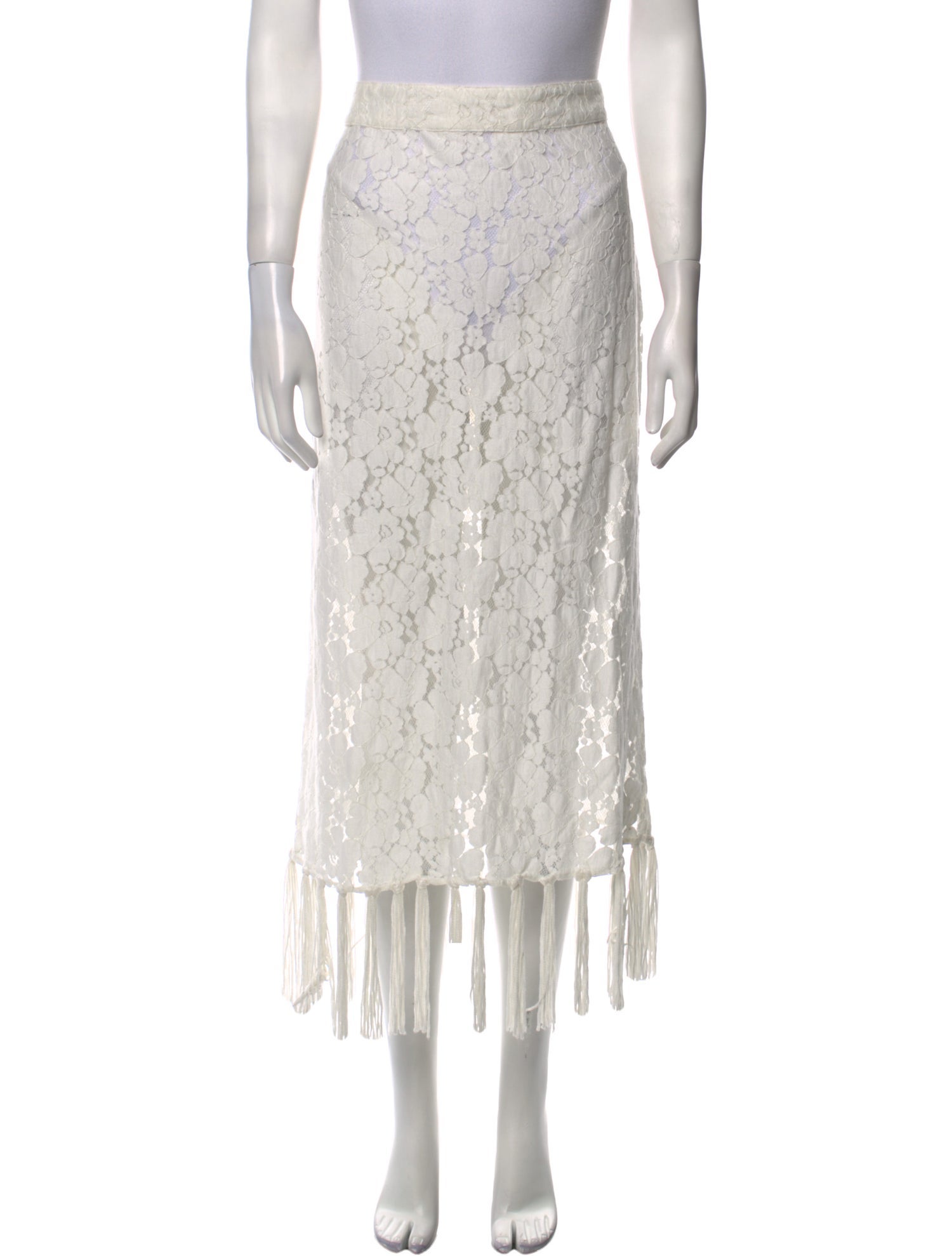 Farm Rio Lace Pattern Midi Length Skirt