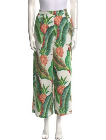 Farm Rio Pants Linen Wide Leg M