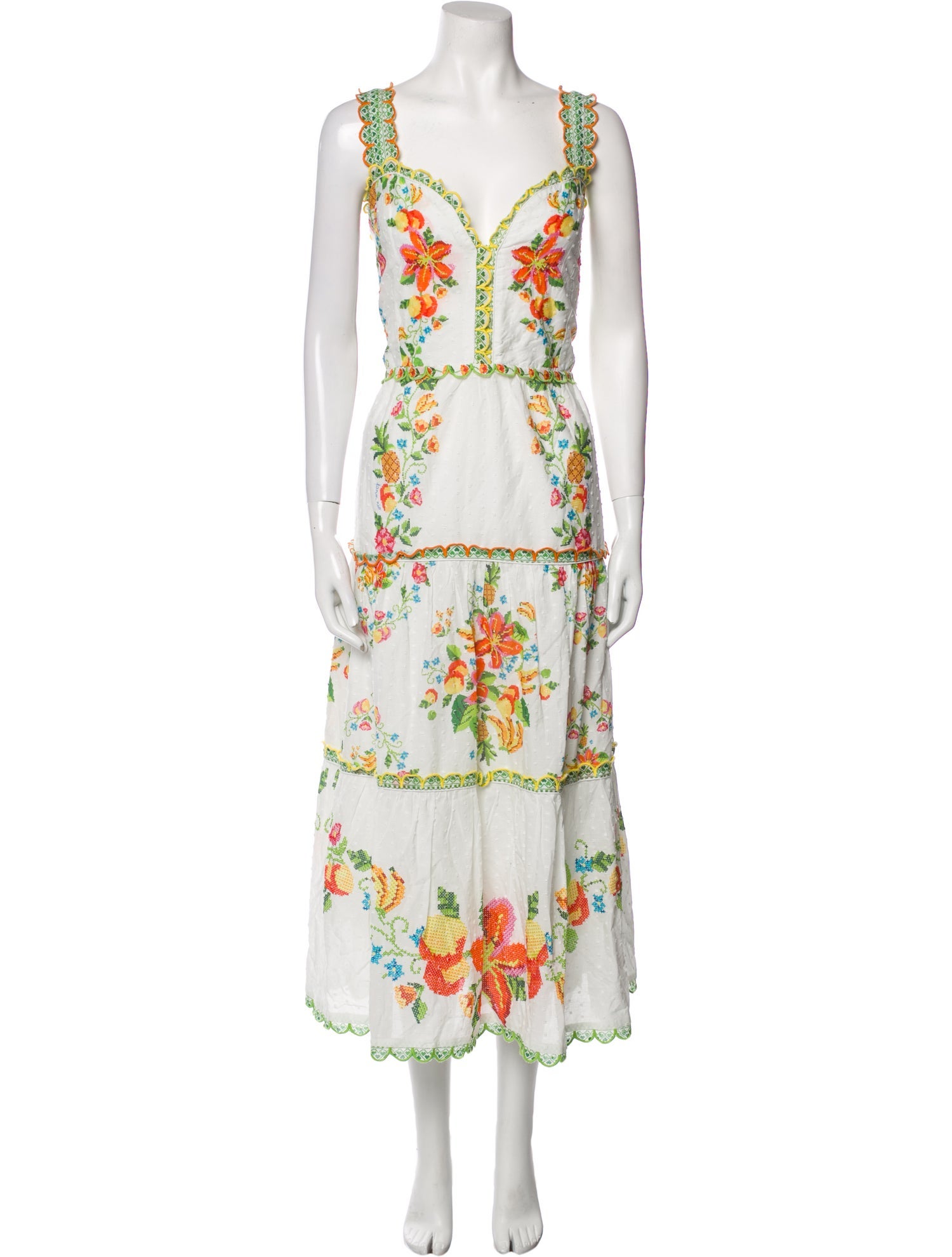 Farm Rio Floral Print Long Dress w/ Tags