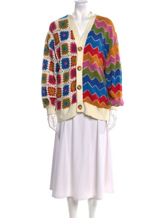 Farm Rio Printed V-Neck Sweater