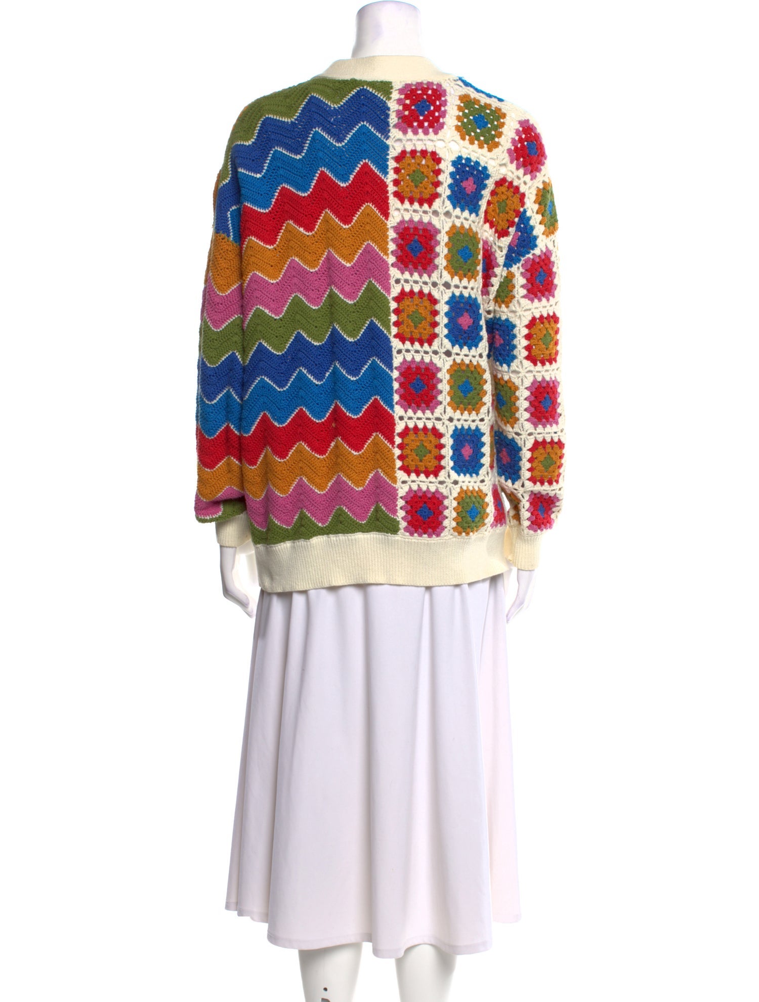 Farm Rio Printed V-Neck Sweater