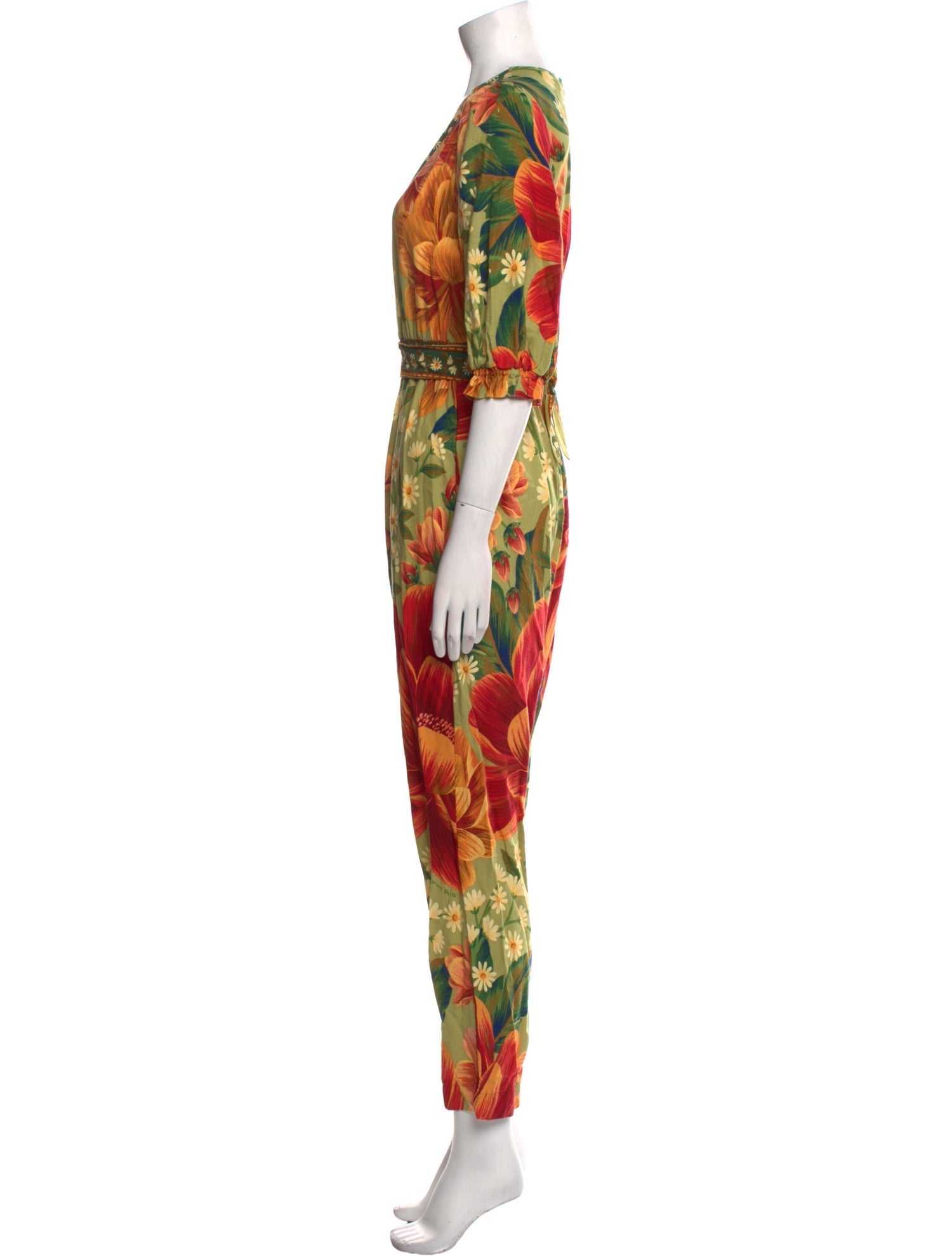 Farm Rio Floral Print V-Neck Jumpsuit