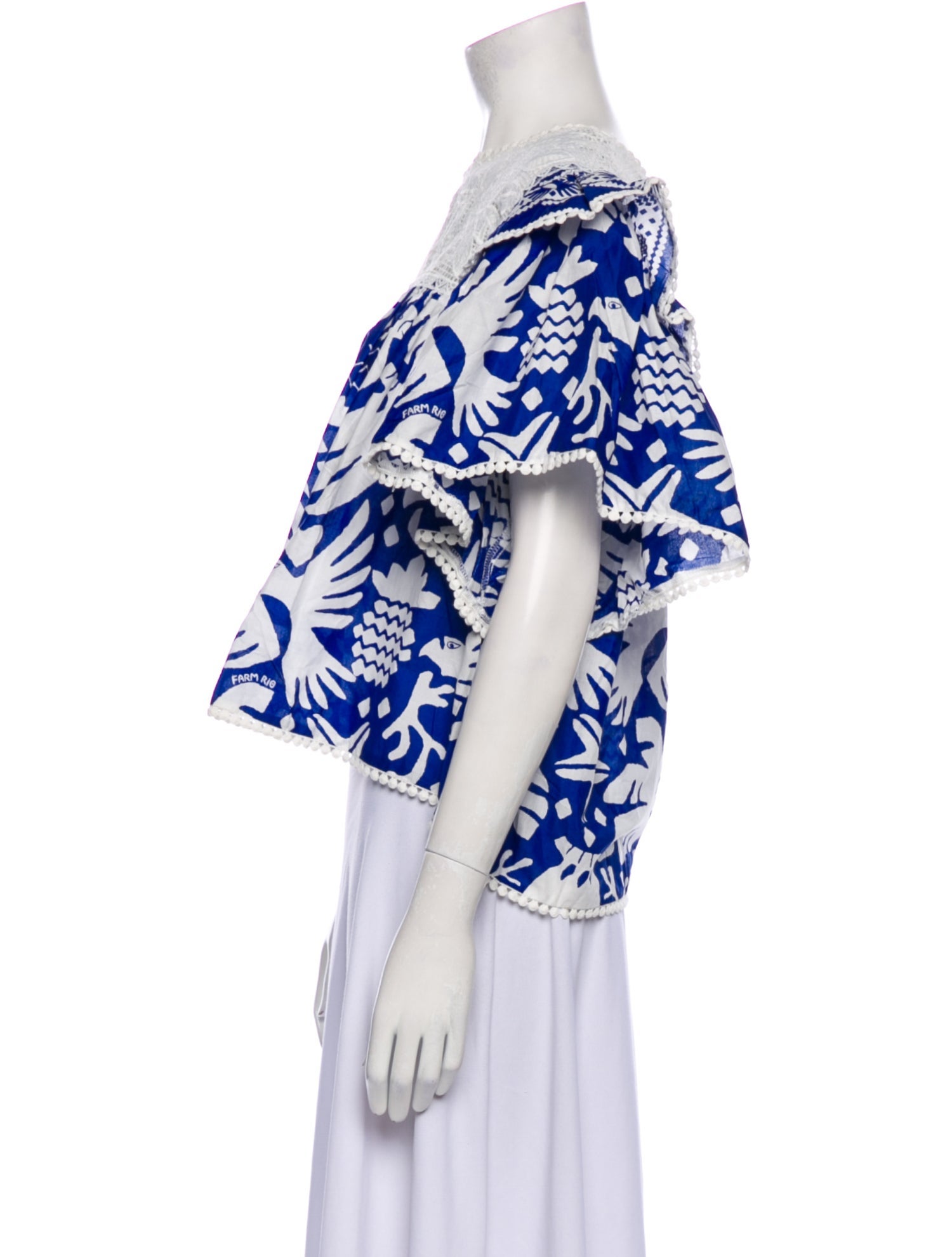 Farm Rio Printed Off-The-Shoulder Crop Top