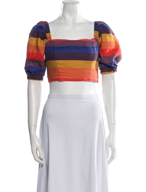 Farm Rio Linen Striped Crop Top
