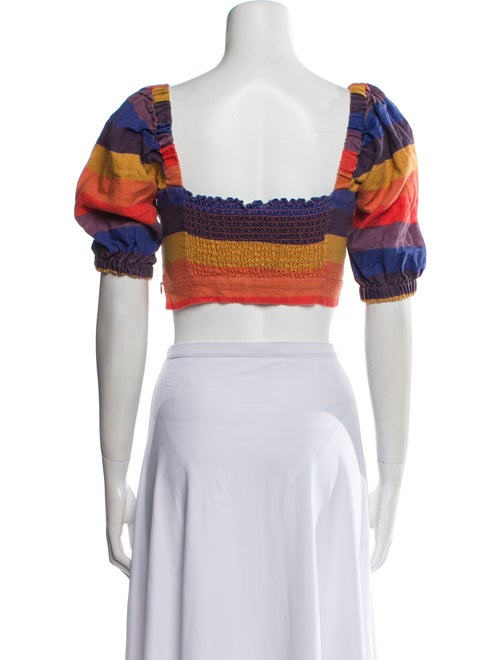 Farm Rio Linen Striped Crop Top