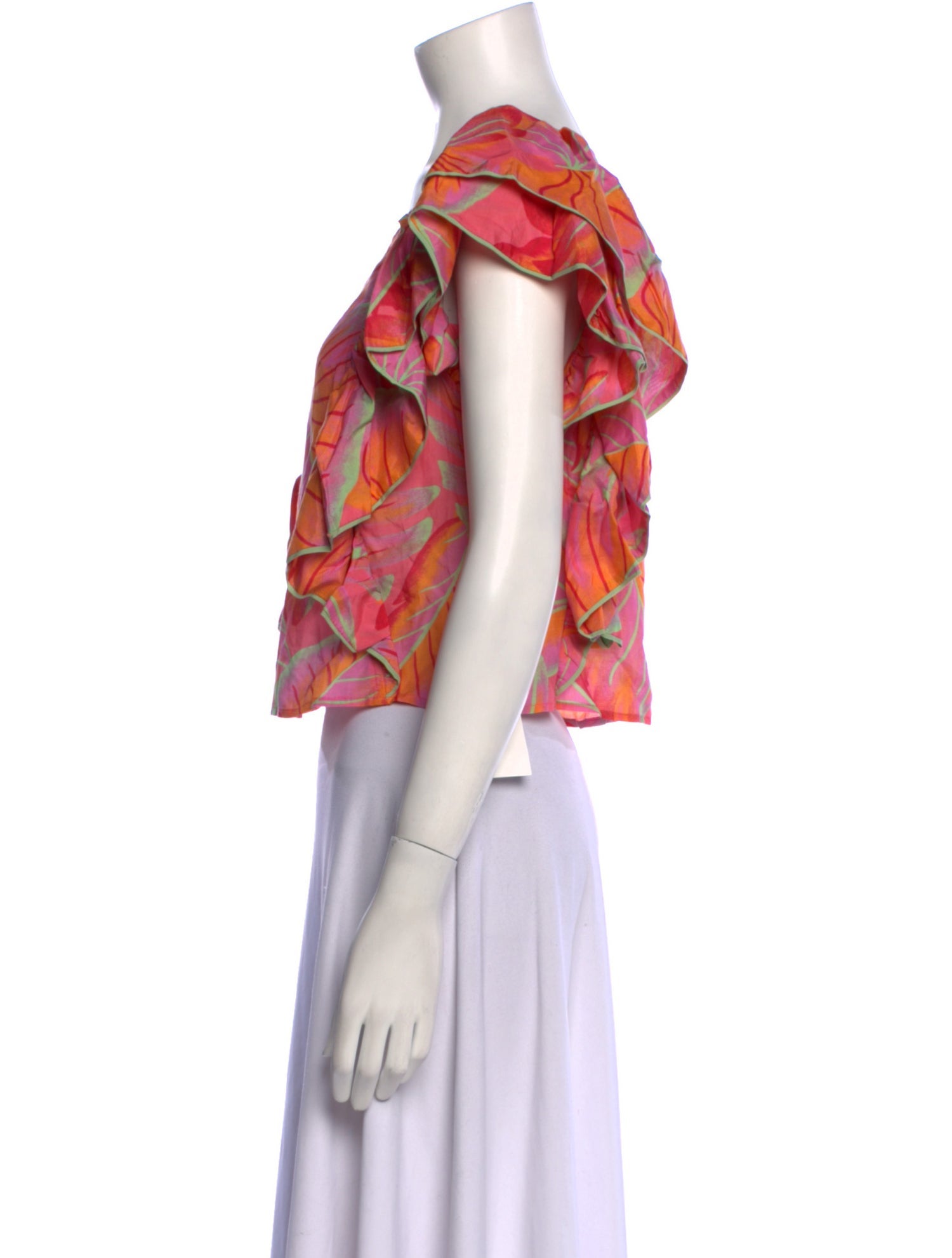 Farm Rio Printed Scoop Neck Crop Top