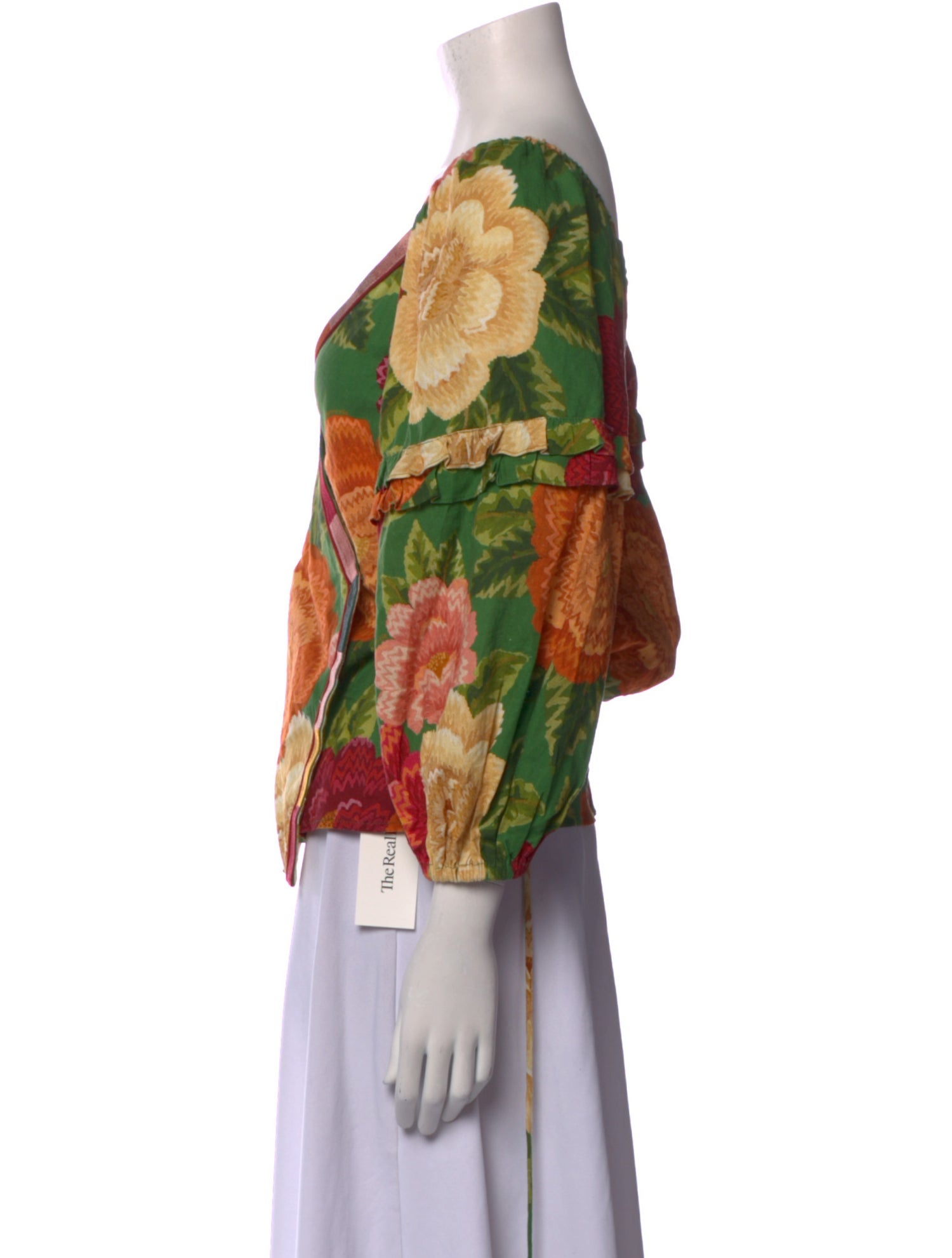 Farm Rio Linen Floral Print Blouse