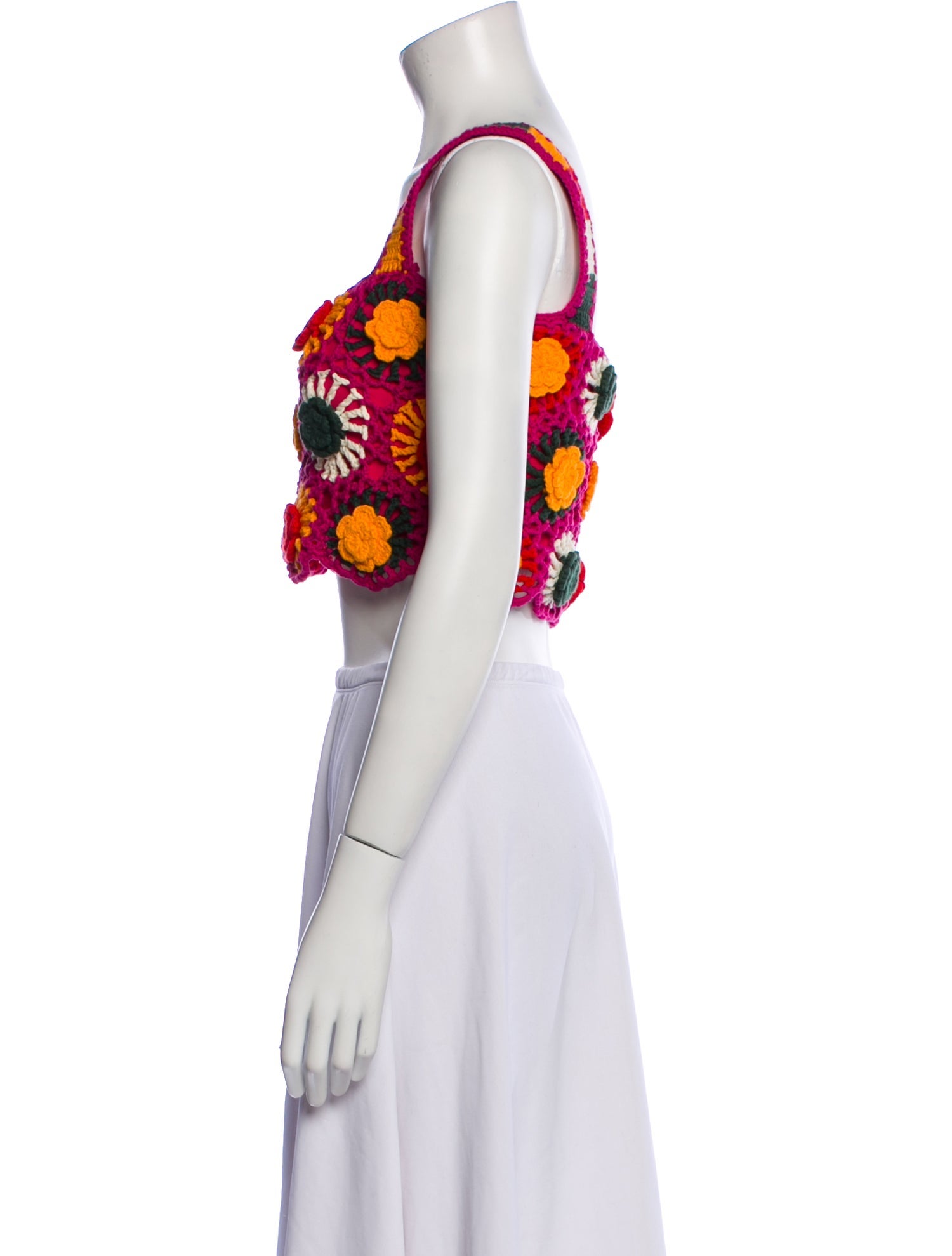 Farm Rio Floral Print Square Neckline Crop Top