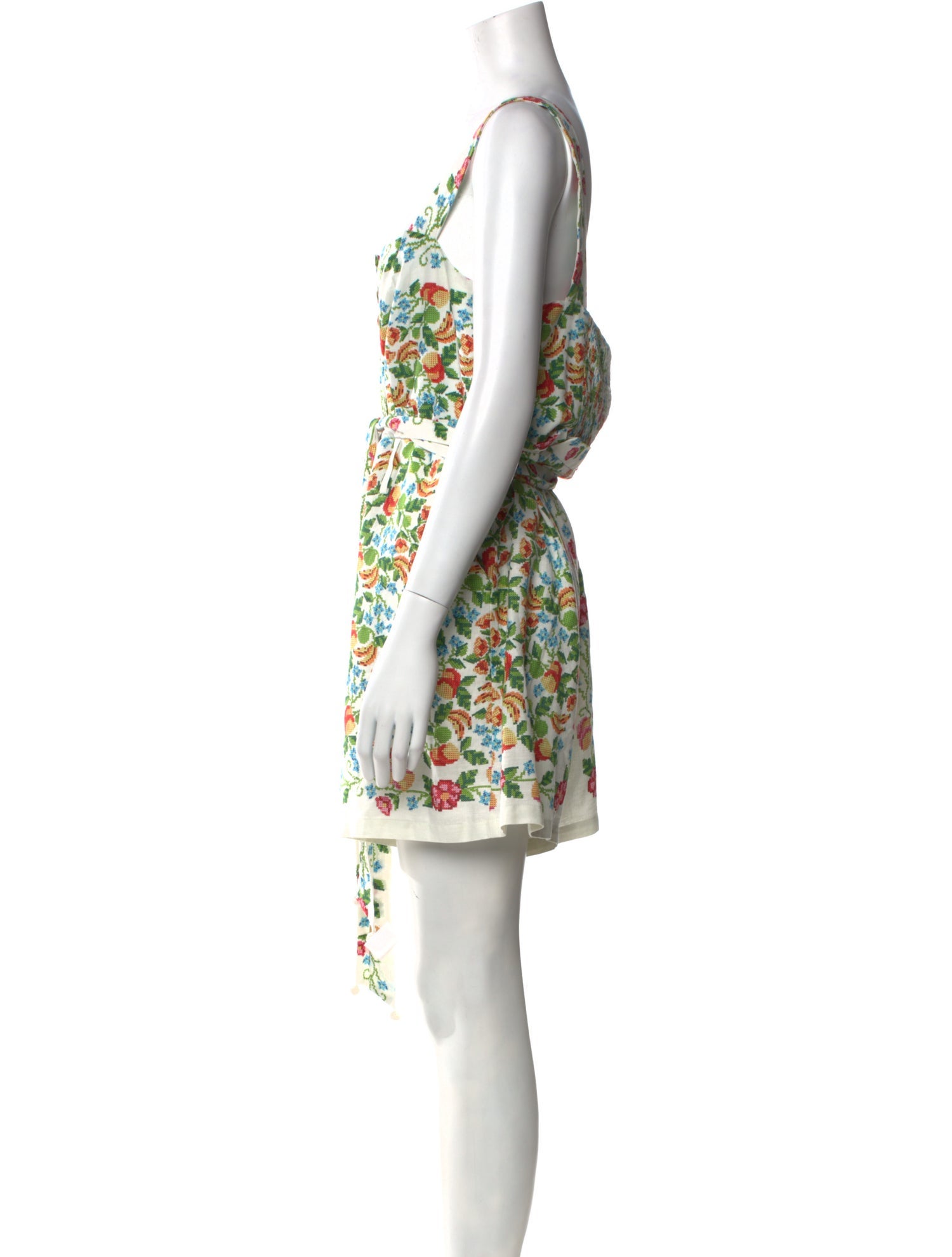 Farm Rio Linen Floral Print Romper