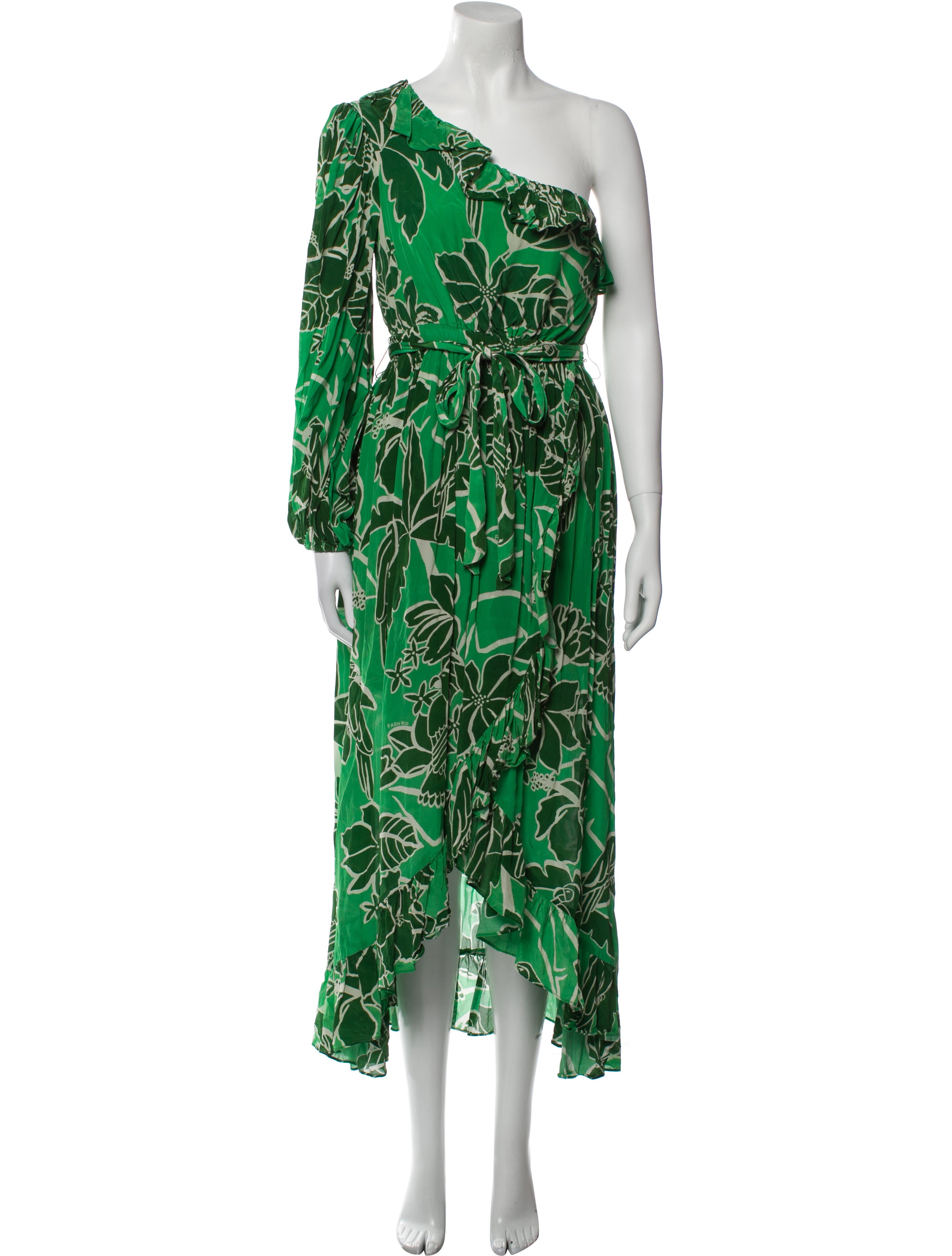 Farm Rio Floral Print Midi Length Dress - Green Dresses, Clothing -  WFARM66106 | The RealReal