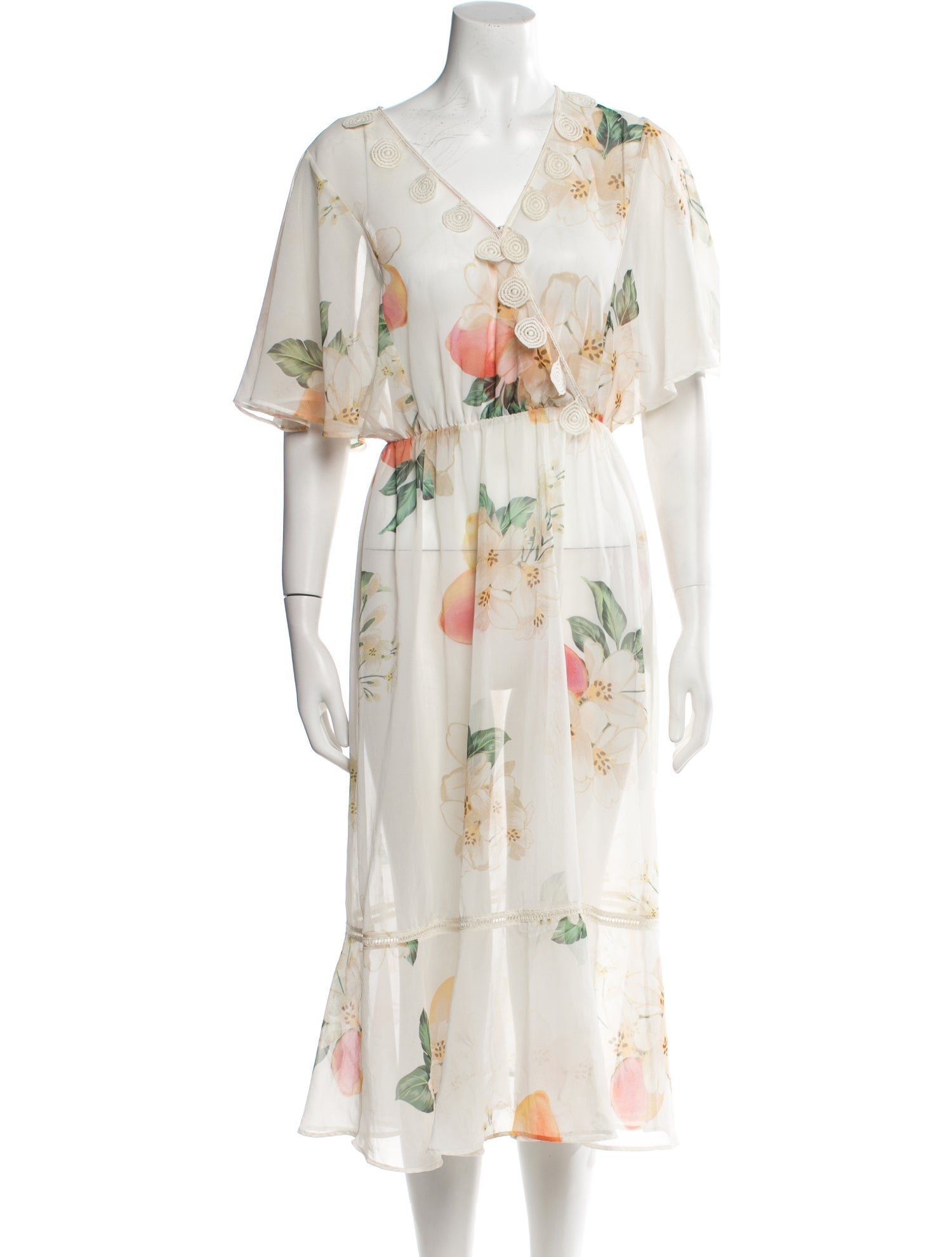 Farm Rio Floral Print Knee-Length Dress