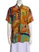 Farm Rio Printed Short Sleeve Button-Up Top