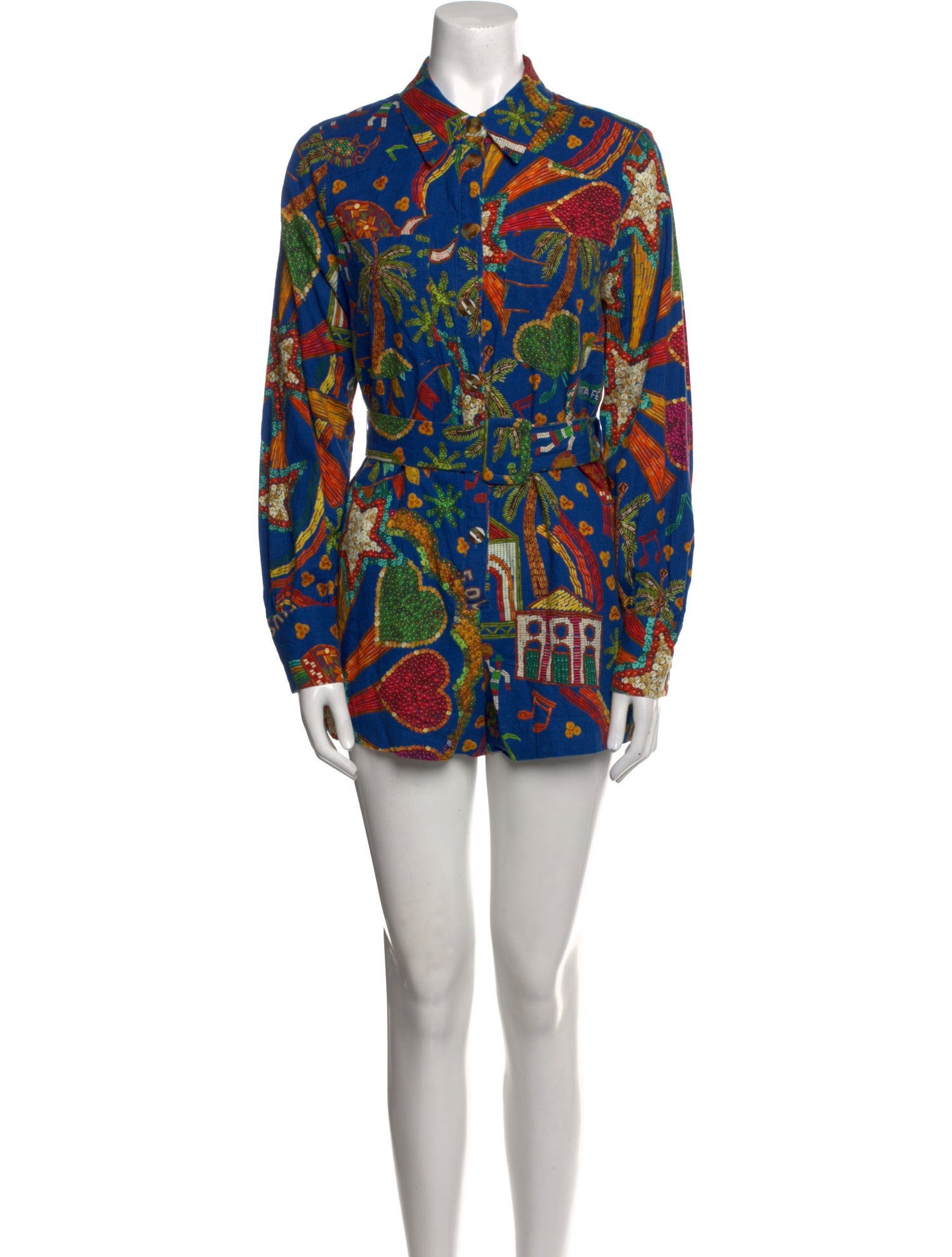 Farm Rio Linen Printed Romper