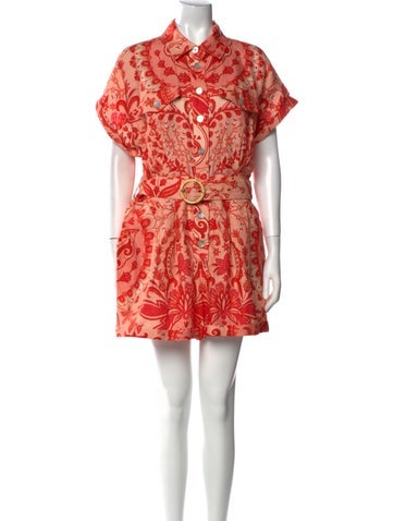 Farm Rio Jumpsuits and Rompers Linen Printed Romper L