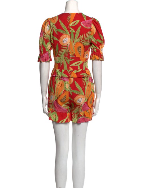 Farm Rio Linen Floral Print Romper